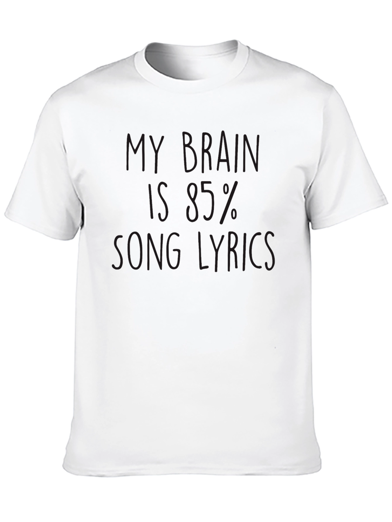 My Brain Is 85% Song Lyrics Black T-Shirt