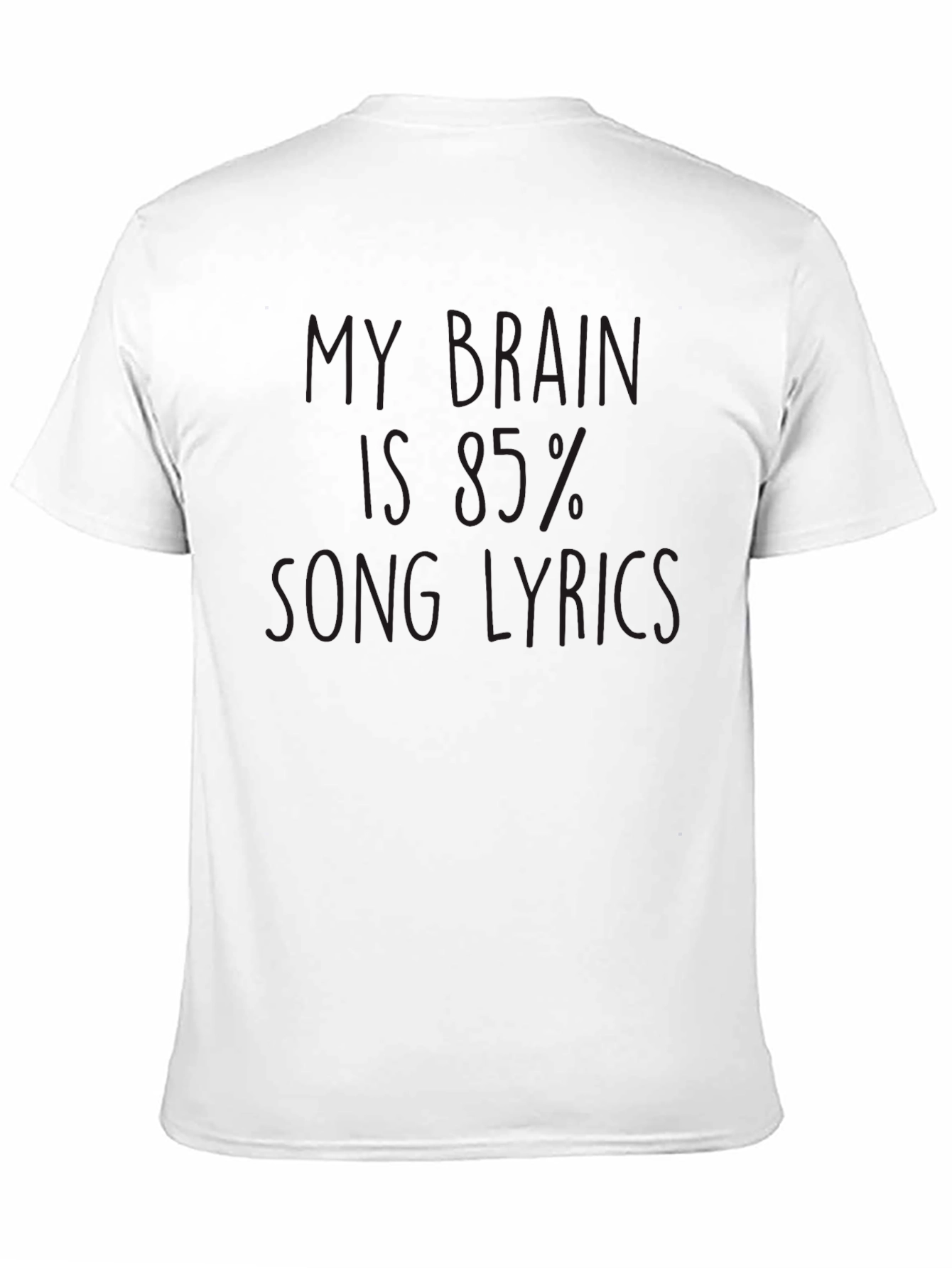 My Brain Is 85% Song Lyrics Black T-Shirt