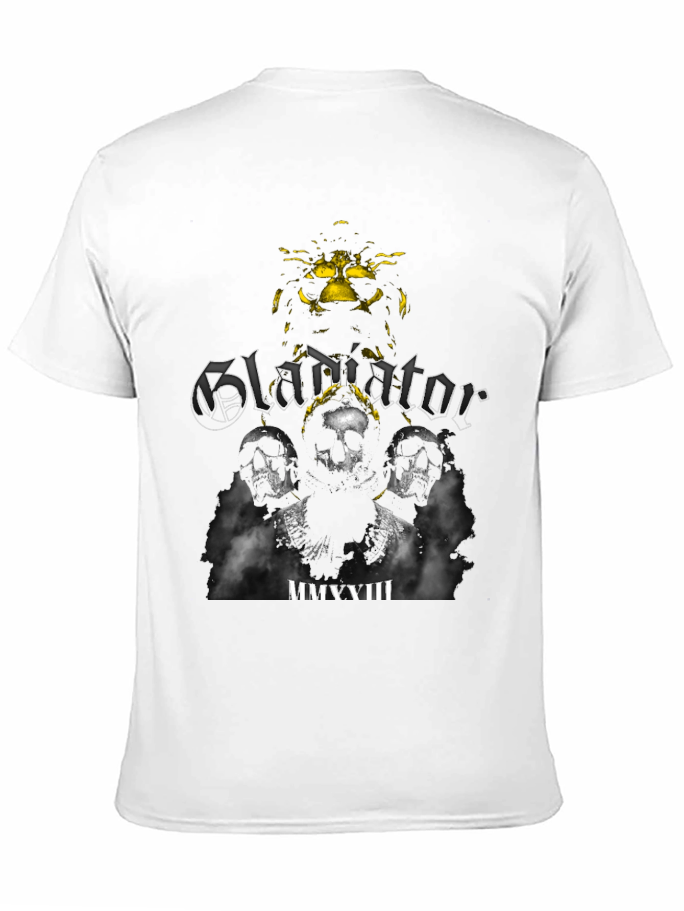 Gladiator Skull Graphic Tee - Black