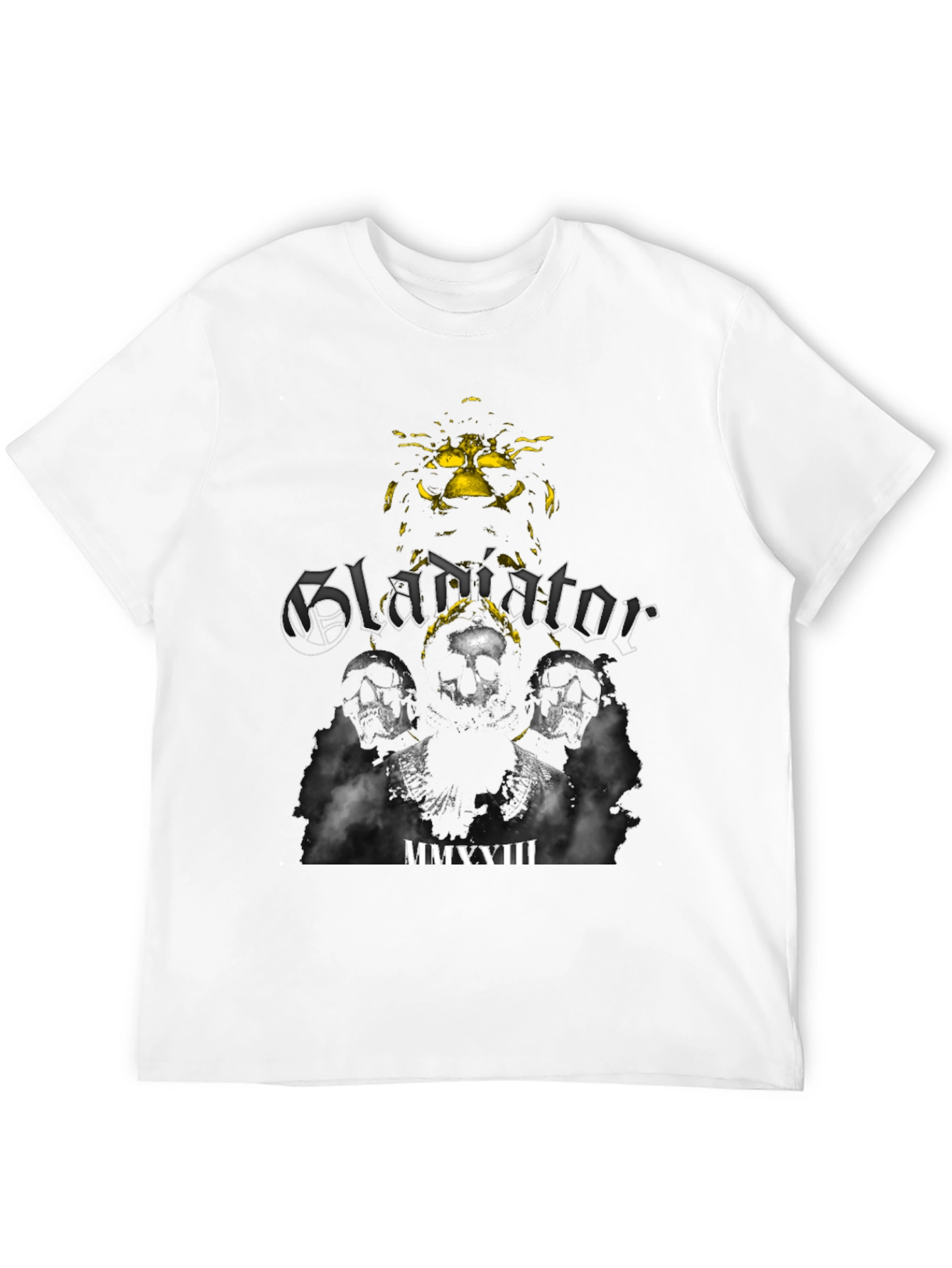 Gladiator Skull Graphic Tee - Black