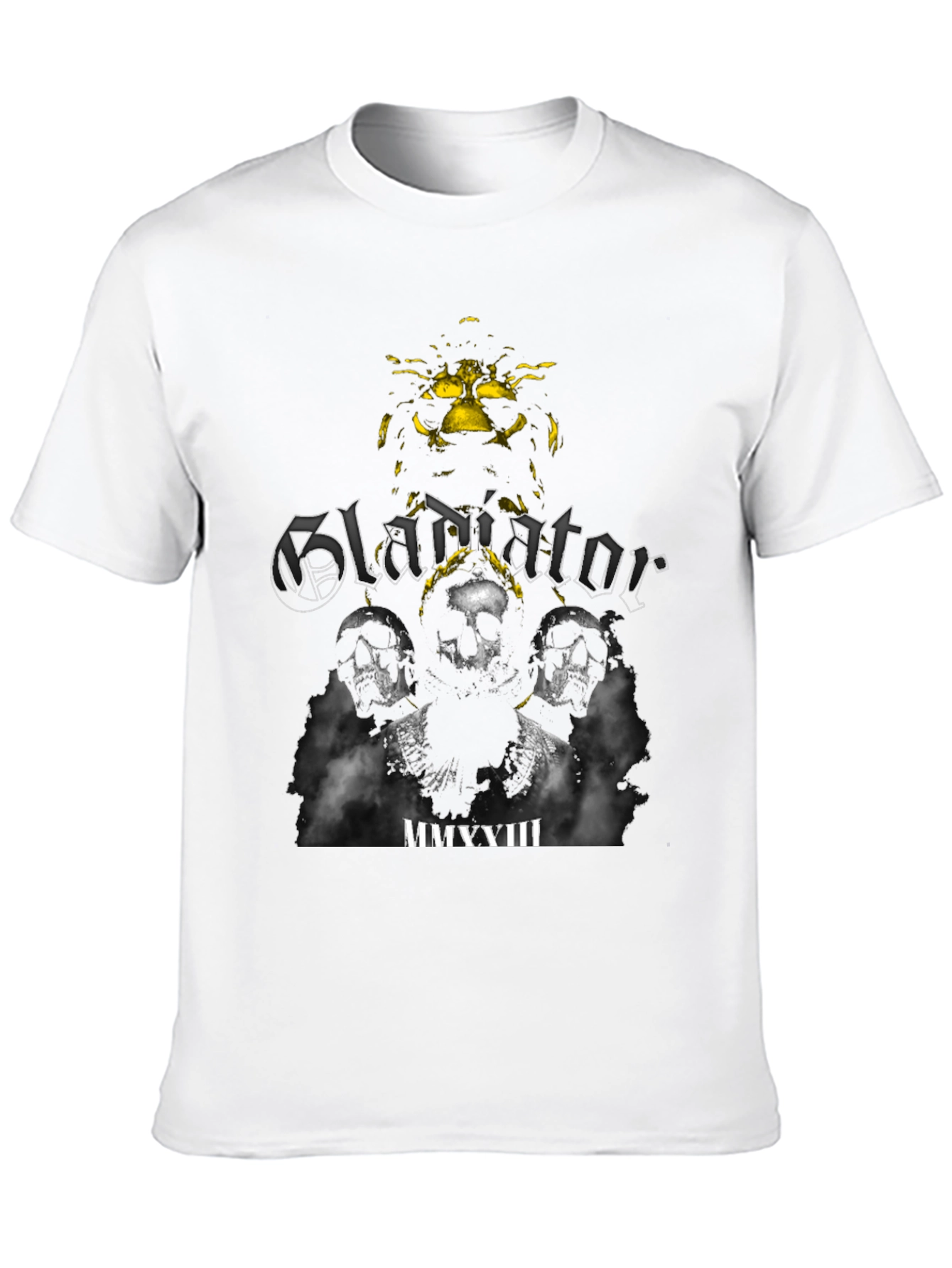 Gladiator Skull Graphic Tee - Black