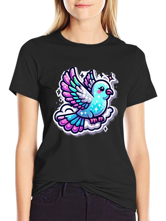 Cartoon Bird Graphic T-Shirt