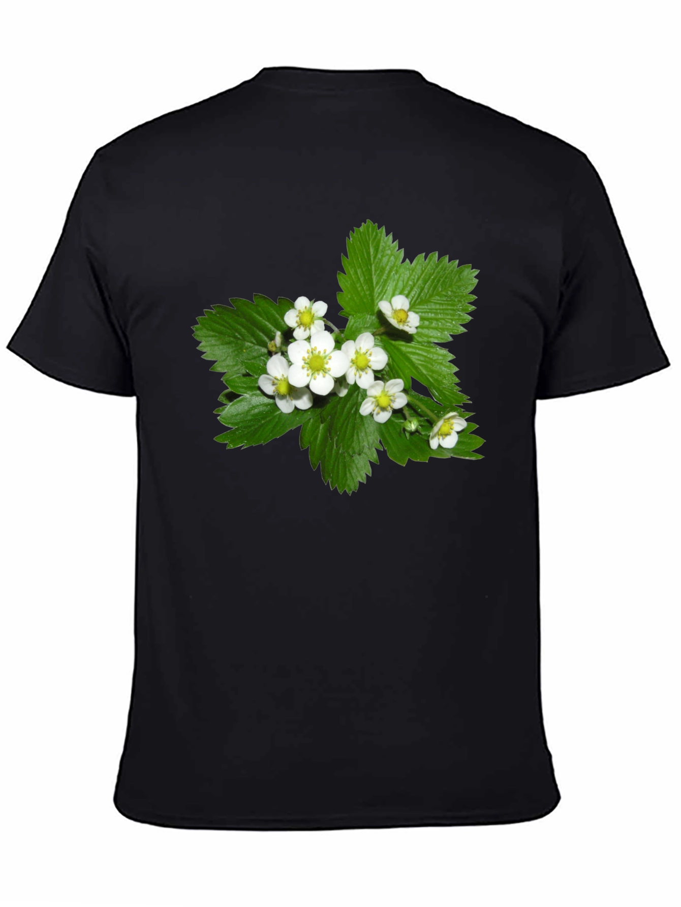 Floral Black T-Shirt - Botanical Style