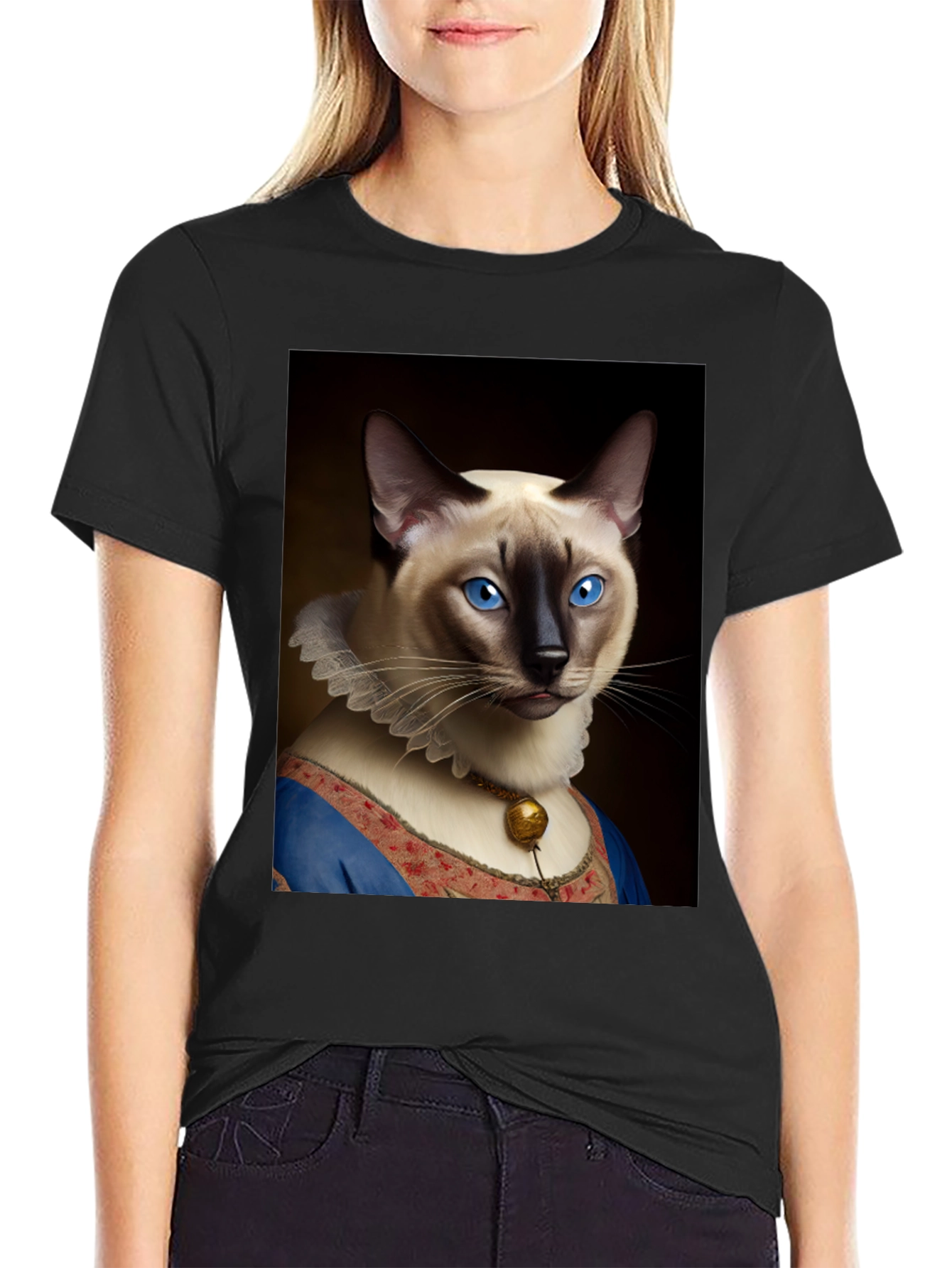Cat Portrait Graphic T-Shirt - Royal Feline Tee