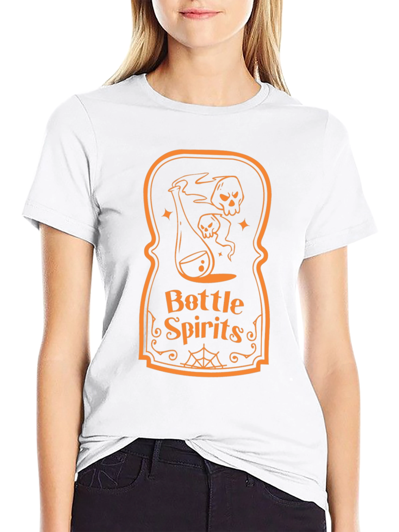 Bottle Spirits Graphic Tee - Halloween Novelty Shirt