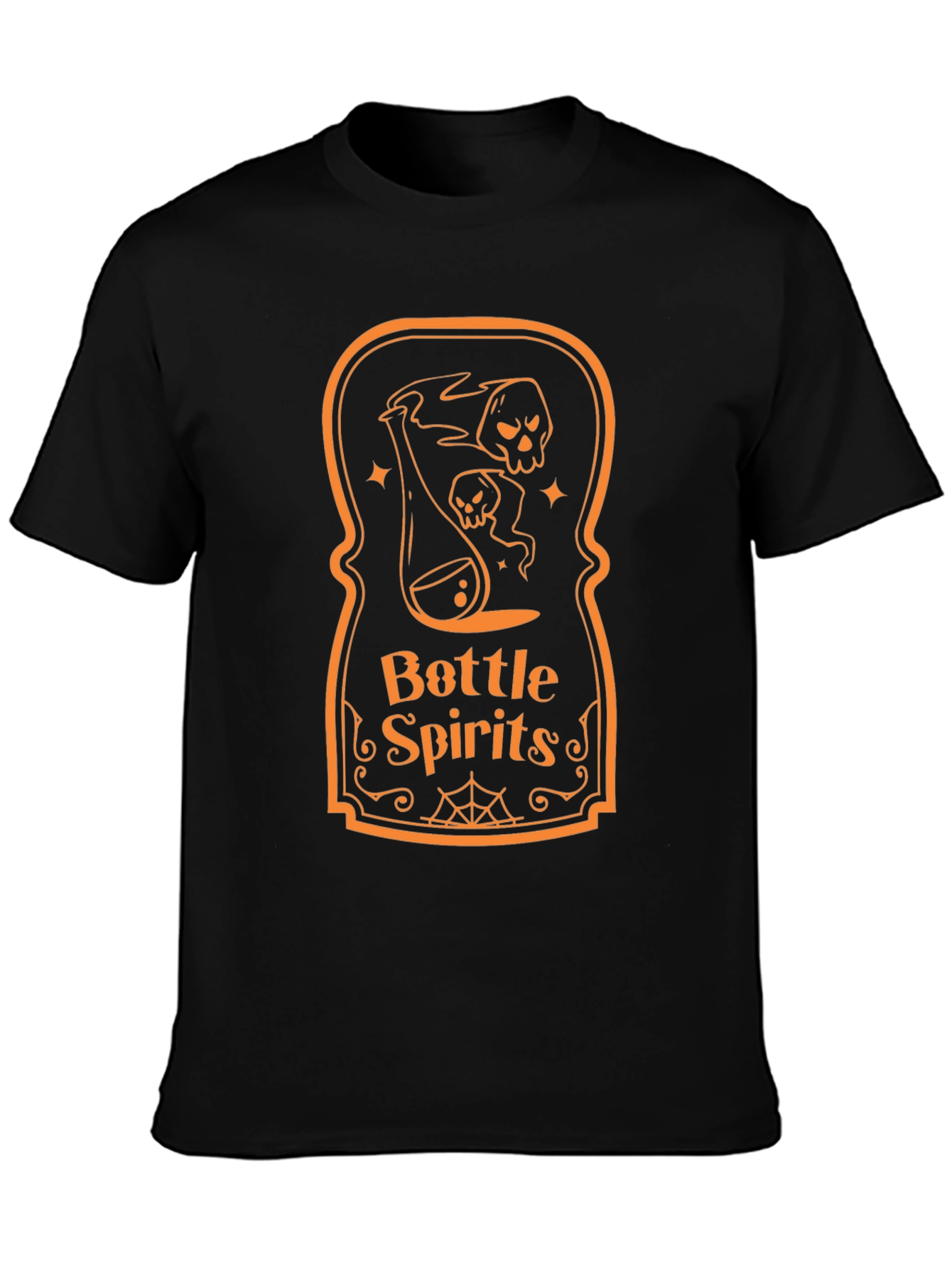 Bottle Spirits Graphic Tee - Halloween Novelty Shirt