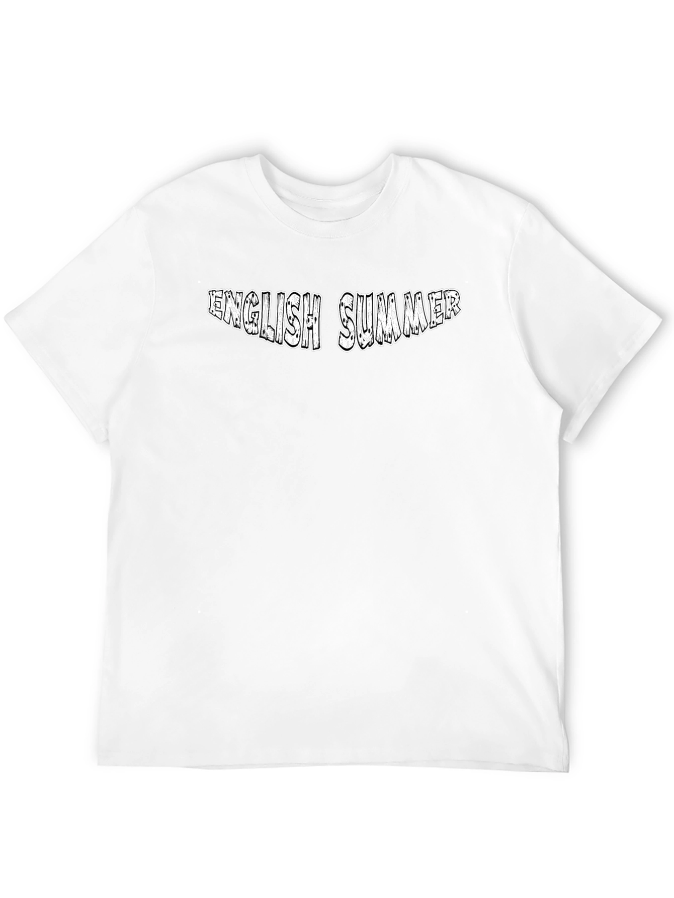 English Summer Graphic Tee - Black Cotton Casual Wear