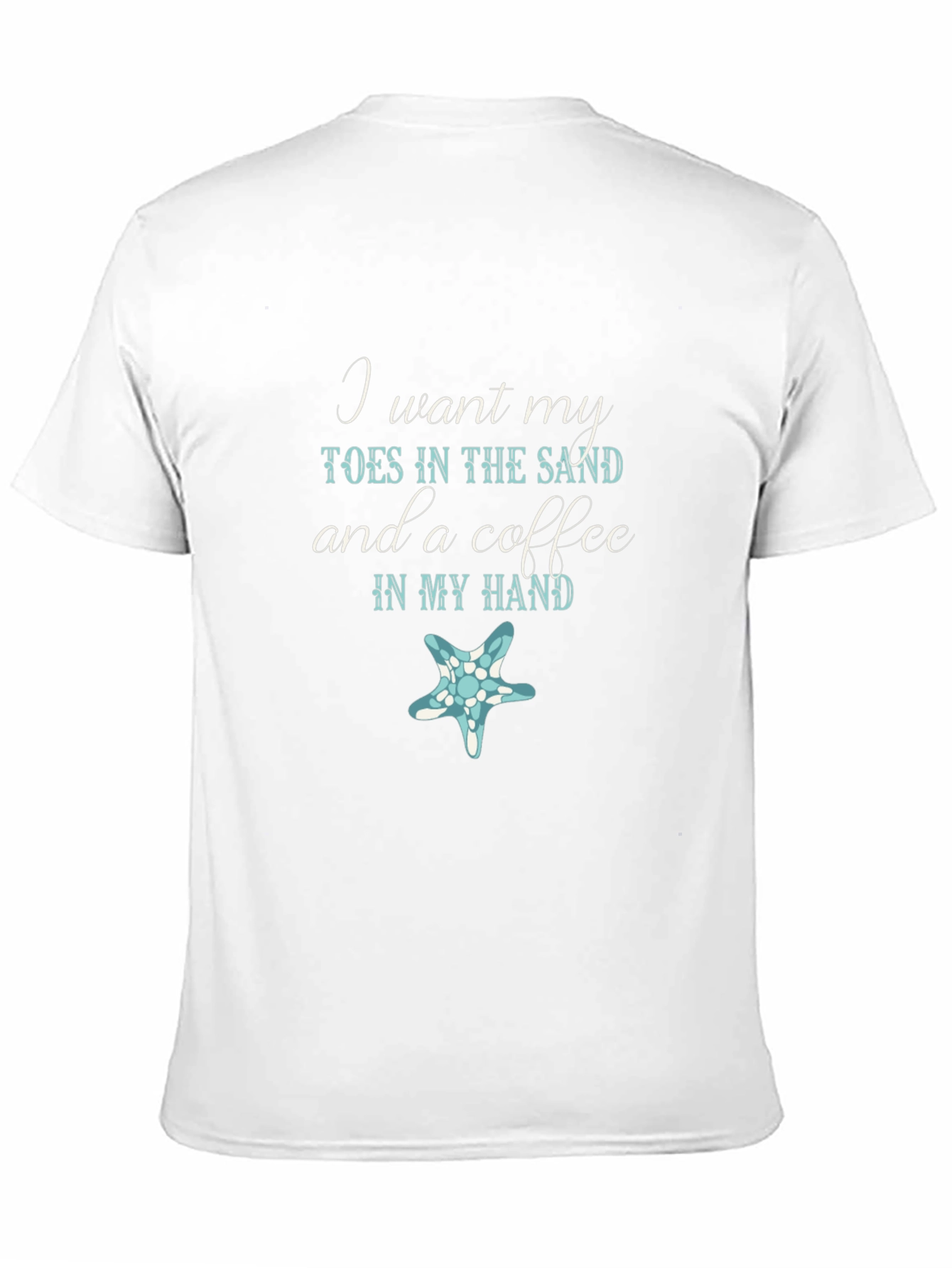 Toes in the Sand Coffee in Hand Black T-Shirt