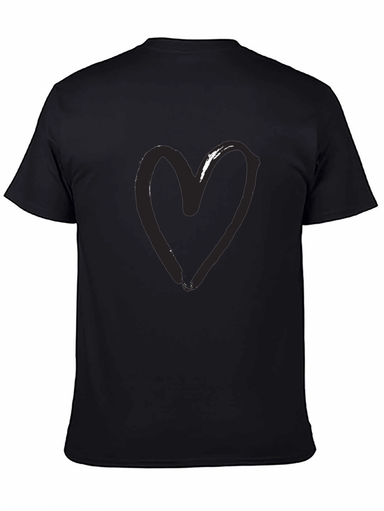 Heart Graphic Black T-Shirt - Modern Casual Tee