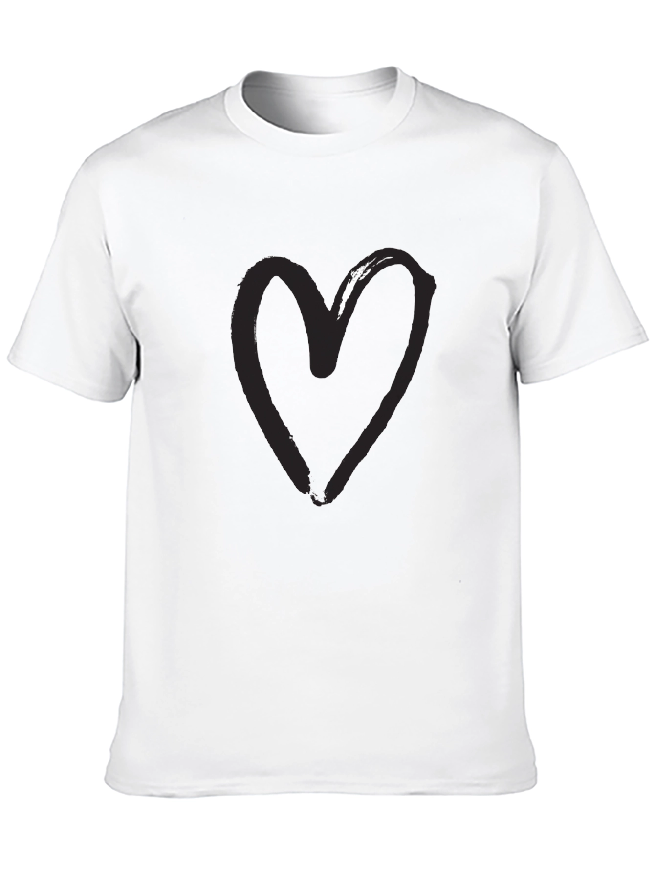 Heart Graphic Black T-Shirt - Modern Casual Tee