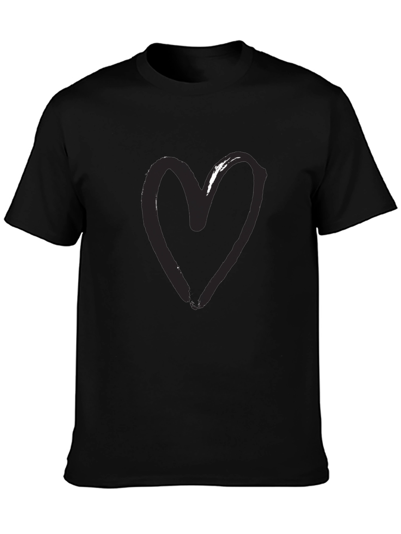 Heart Graphic Black T-Shirt - Modern Casual Tee