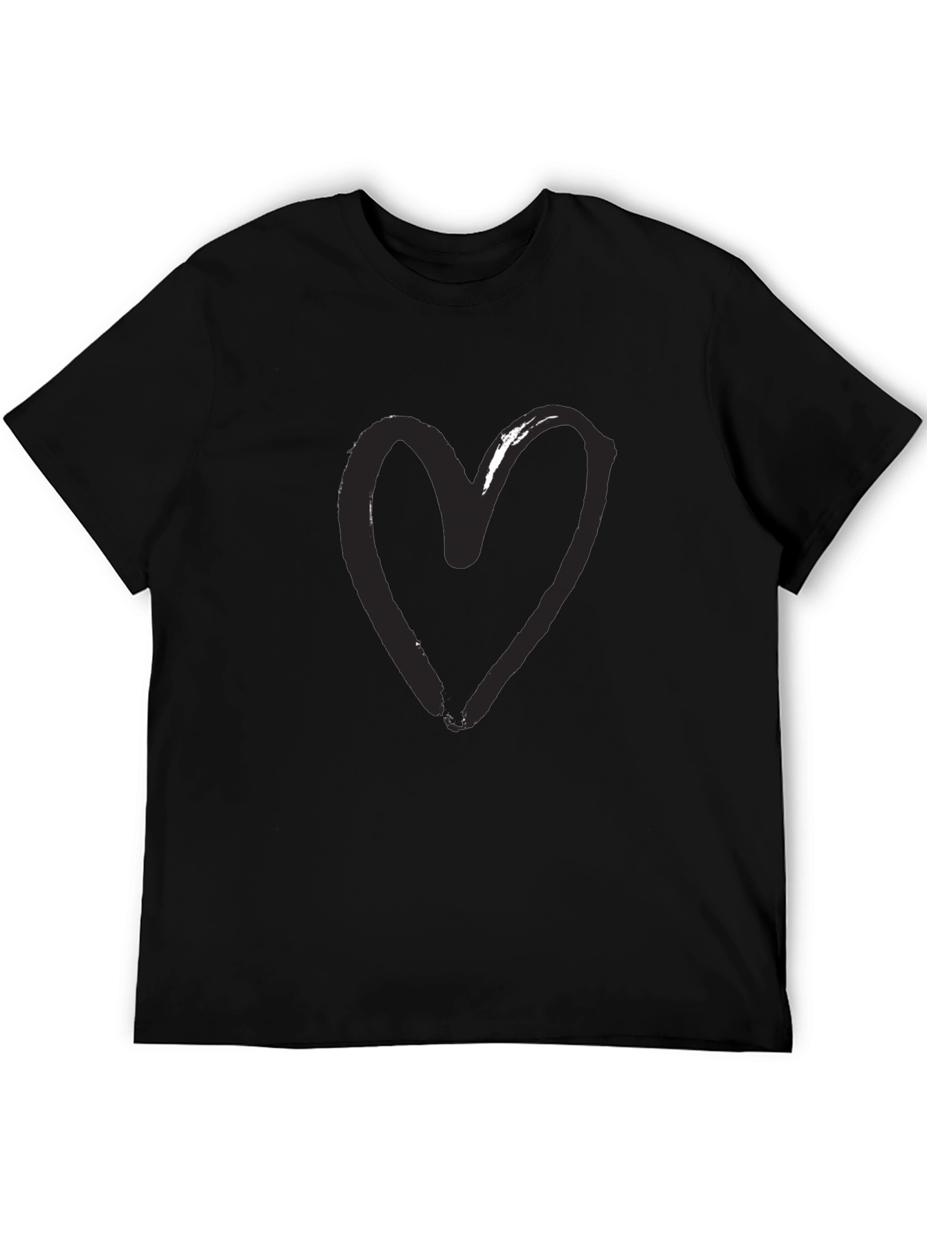 Heart Graphic Black T-Shirt - Modern Casual Tee