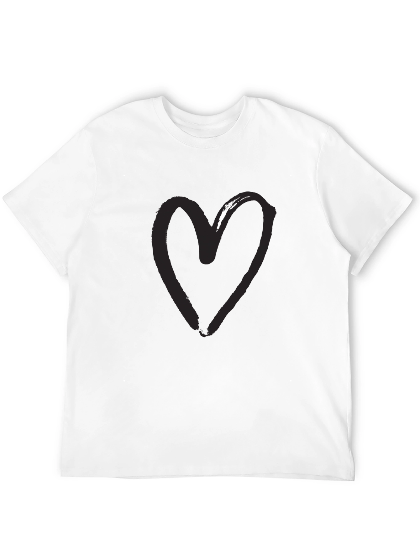 Heart Graphic Black T-Shirt - Modern Casual Tee