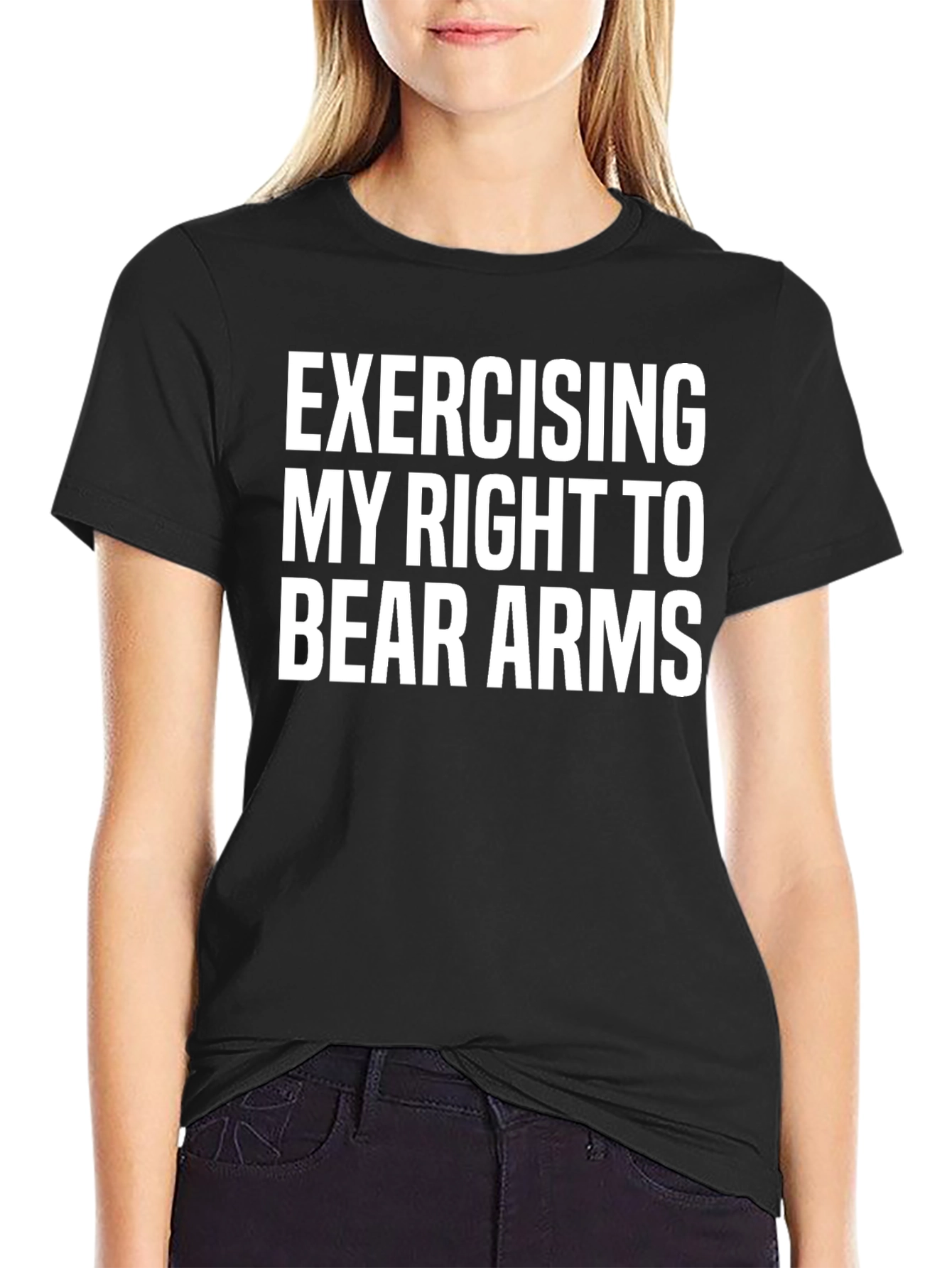 Exercising My Right to Bear Arms Funny Graphic Tee