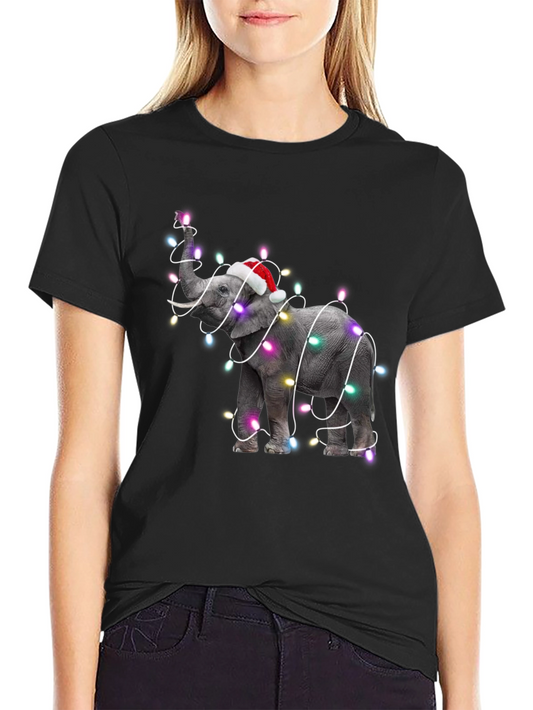 Festive Elephant Christmas Lights T-Shirt