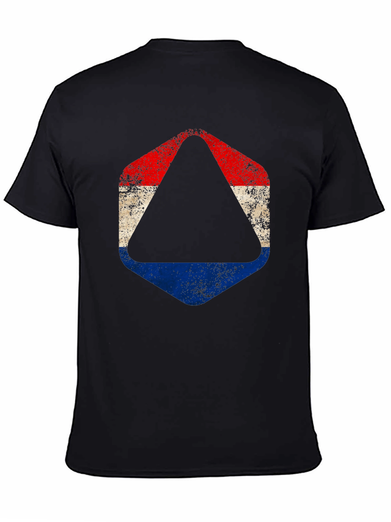 Distressed Netherlands Flag Graphic Tee - Black
