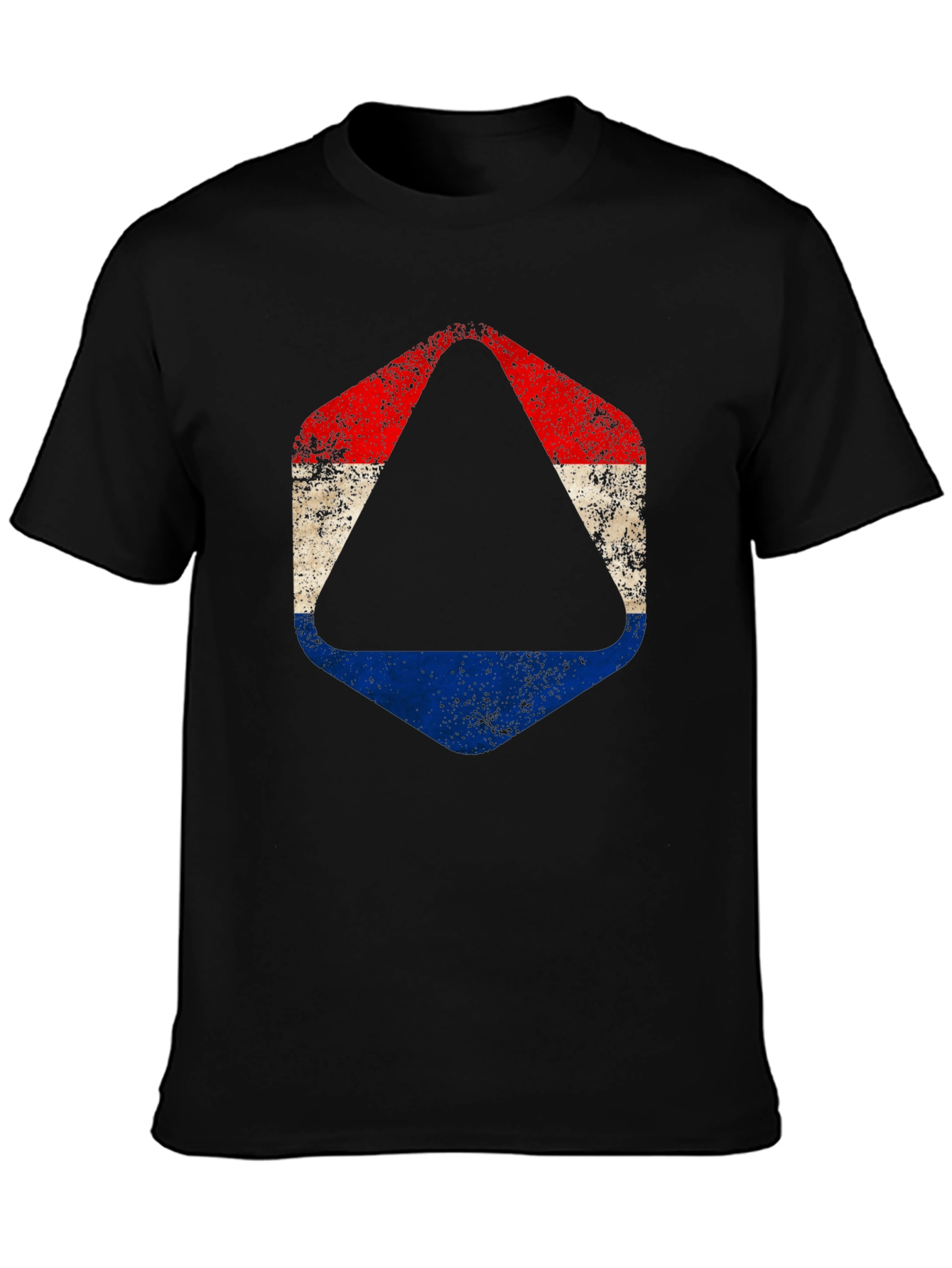 Distressed Netherlands Flag Graphic Tee - Black