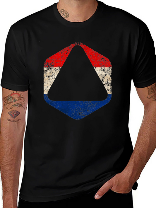 Distressed Netherlands Flag Graphic Tee - Black