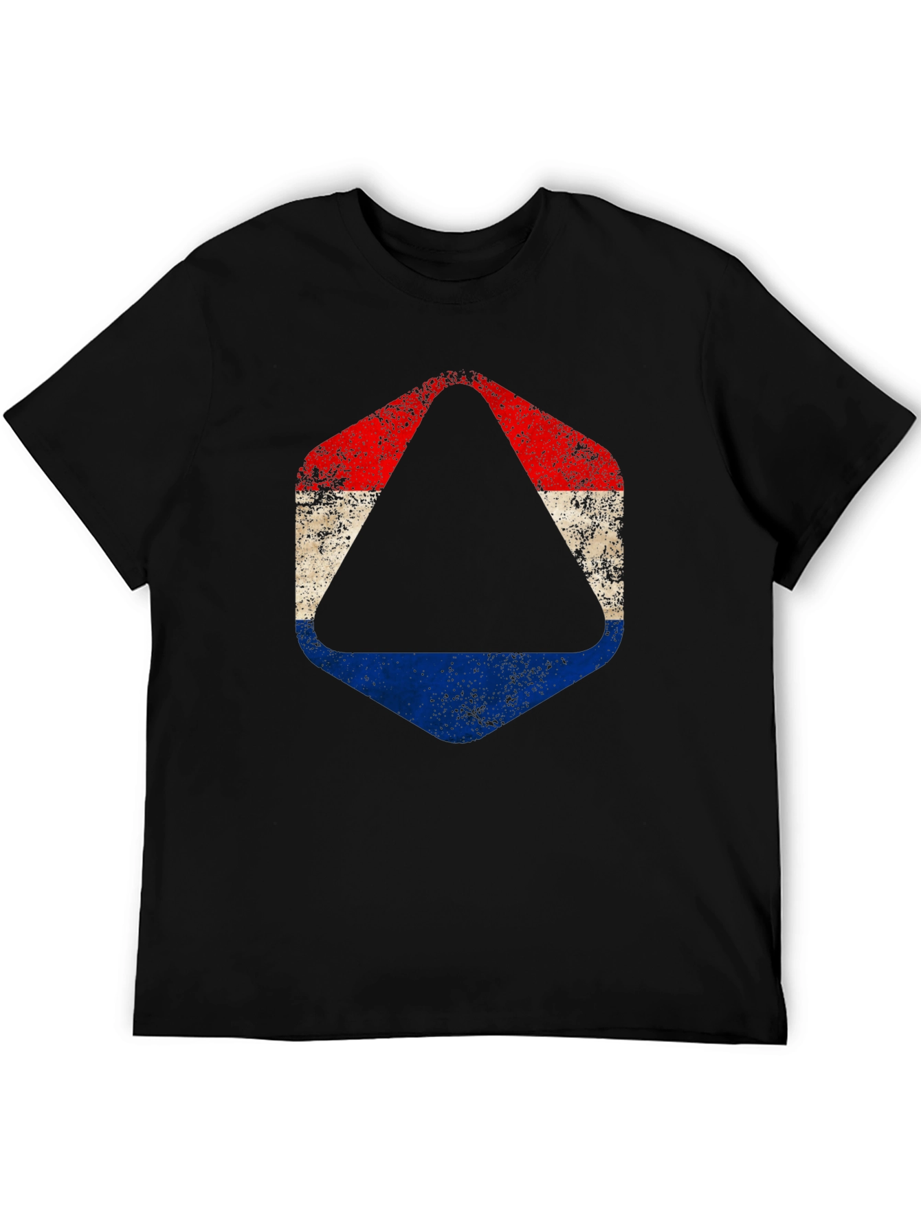 Distressed Netherlands Flag Graphic Tee - Black