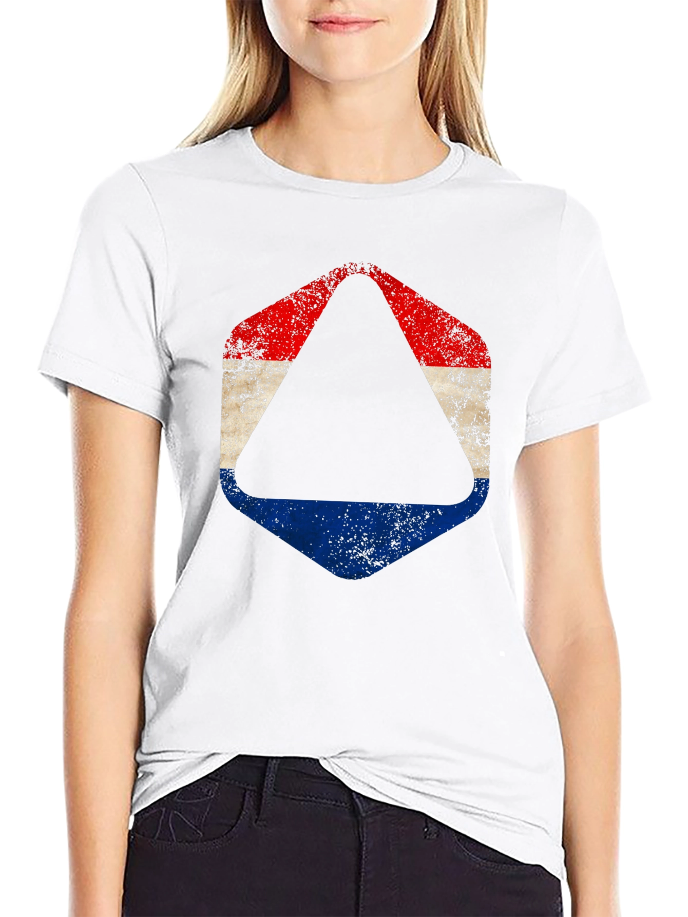 Distressed Netherlands Flag Graphic Tee - Black