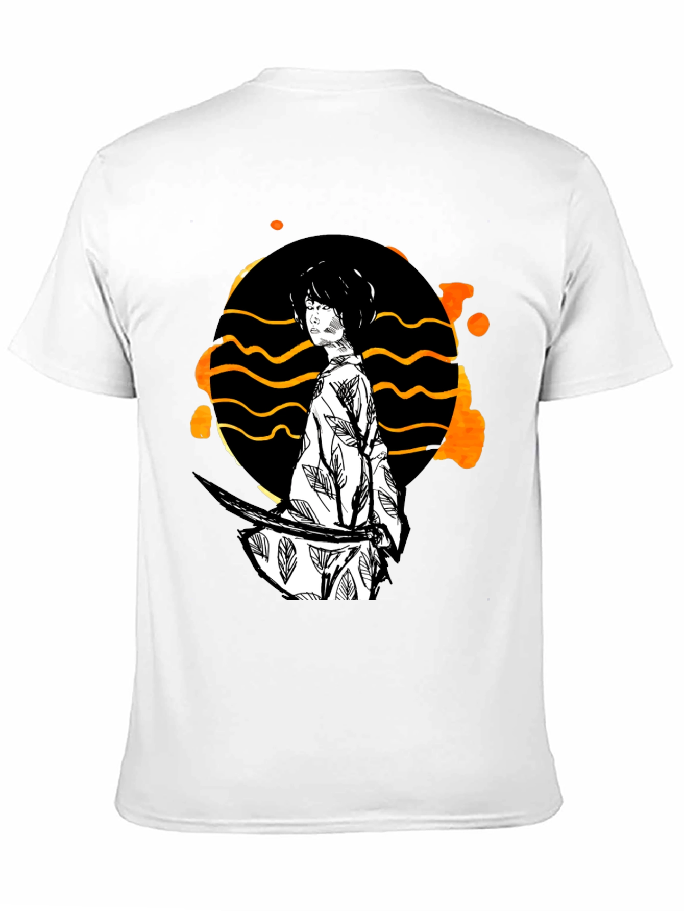 Samurai Graphic Print T-Shirt - Black