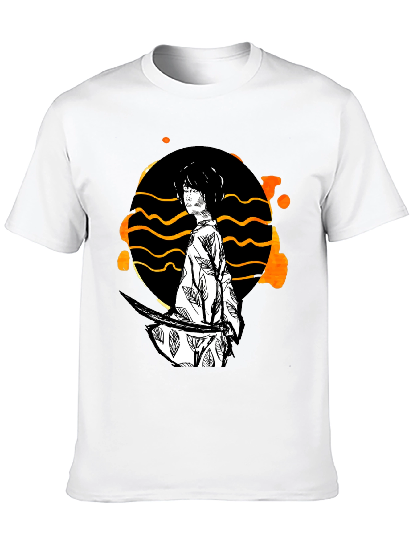 Samurai Graphic Print T-Shirt - Black