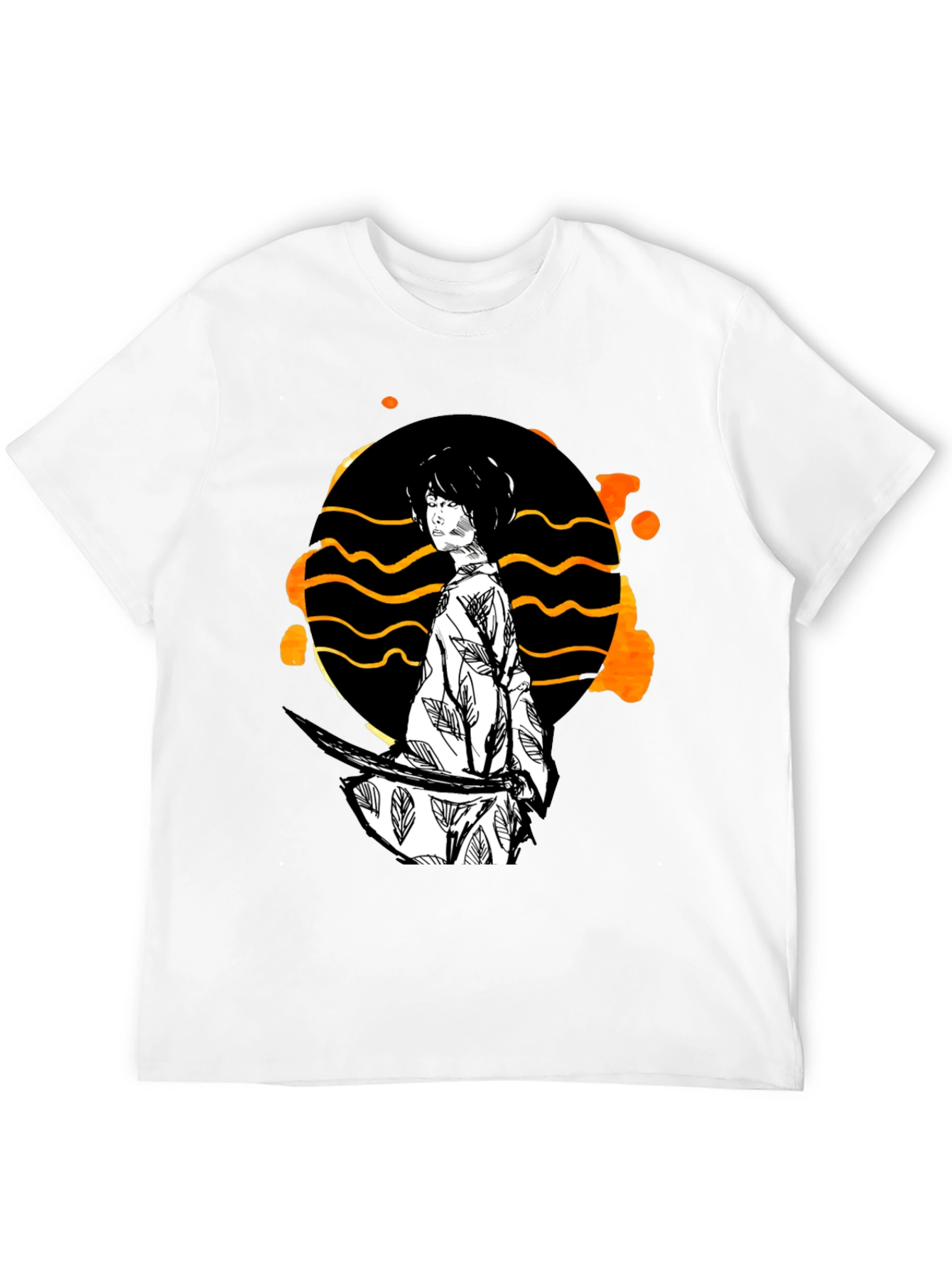 Samurai Graphic Print T-Shirt - Black