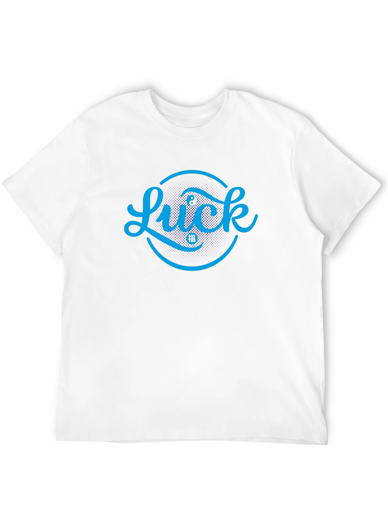 Lucky Symbol Graphic Print Black T-Shirt