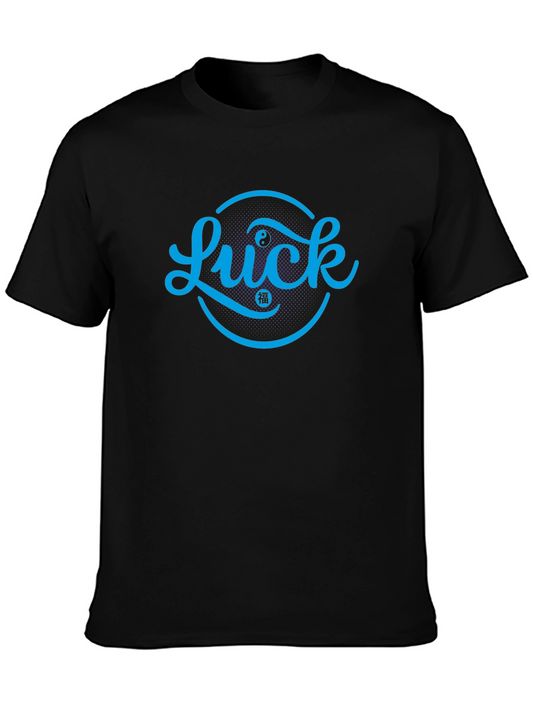 Lucky Symbol Graphic Print Black T-Shirt