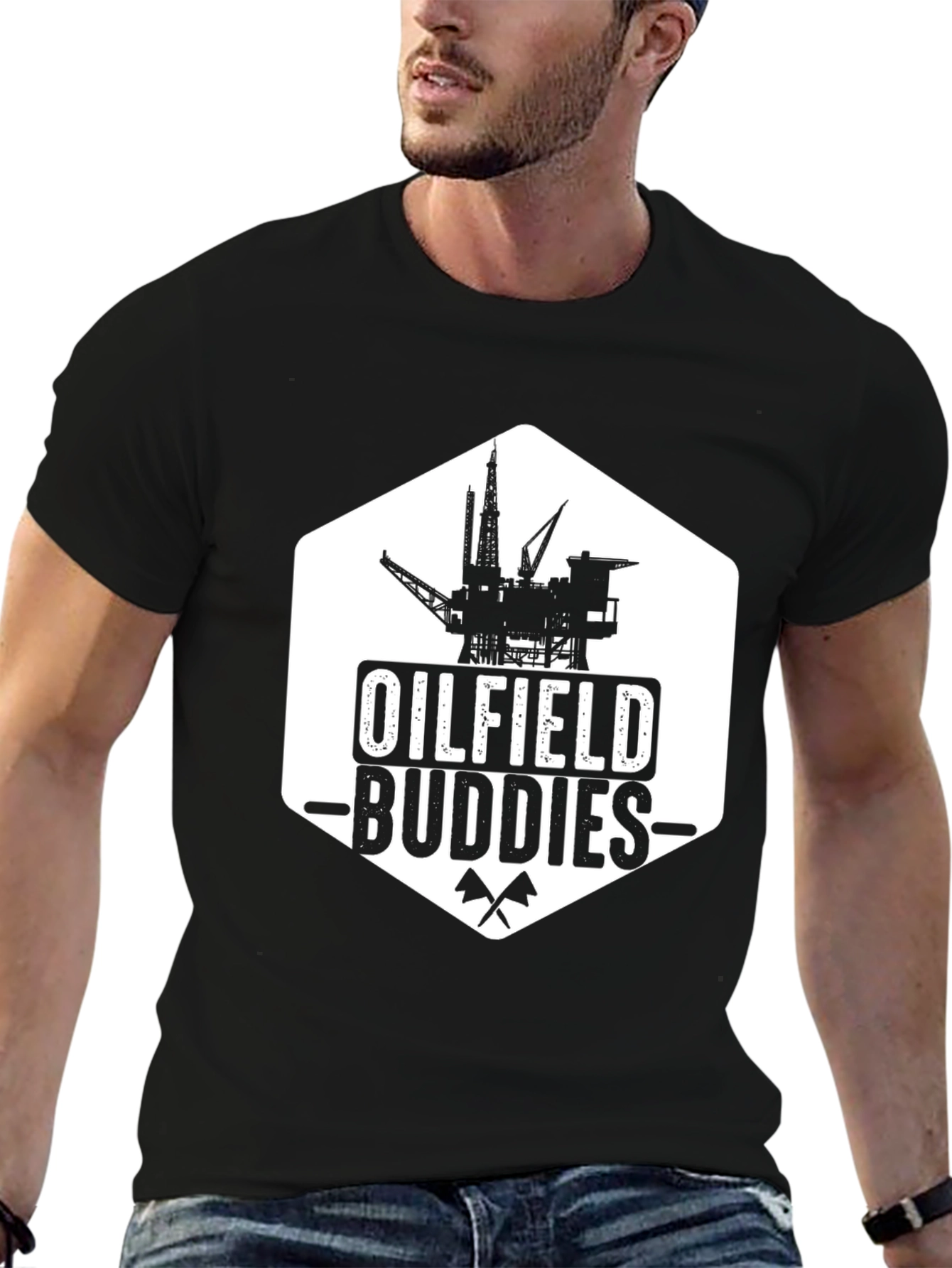 Oilfield Buddies Black Graphic T-Shirt