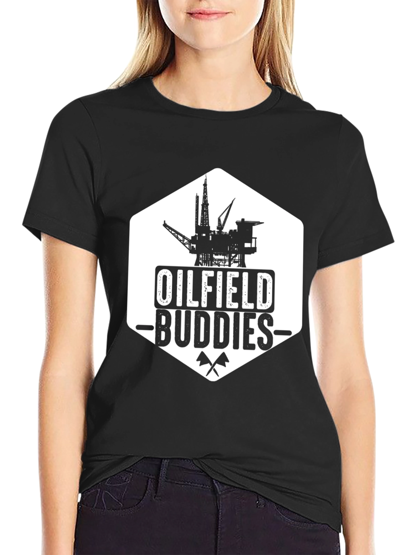 Oilfield Buddies Black Graphic T-Shirt
