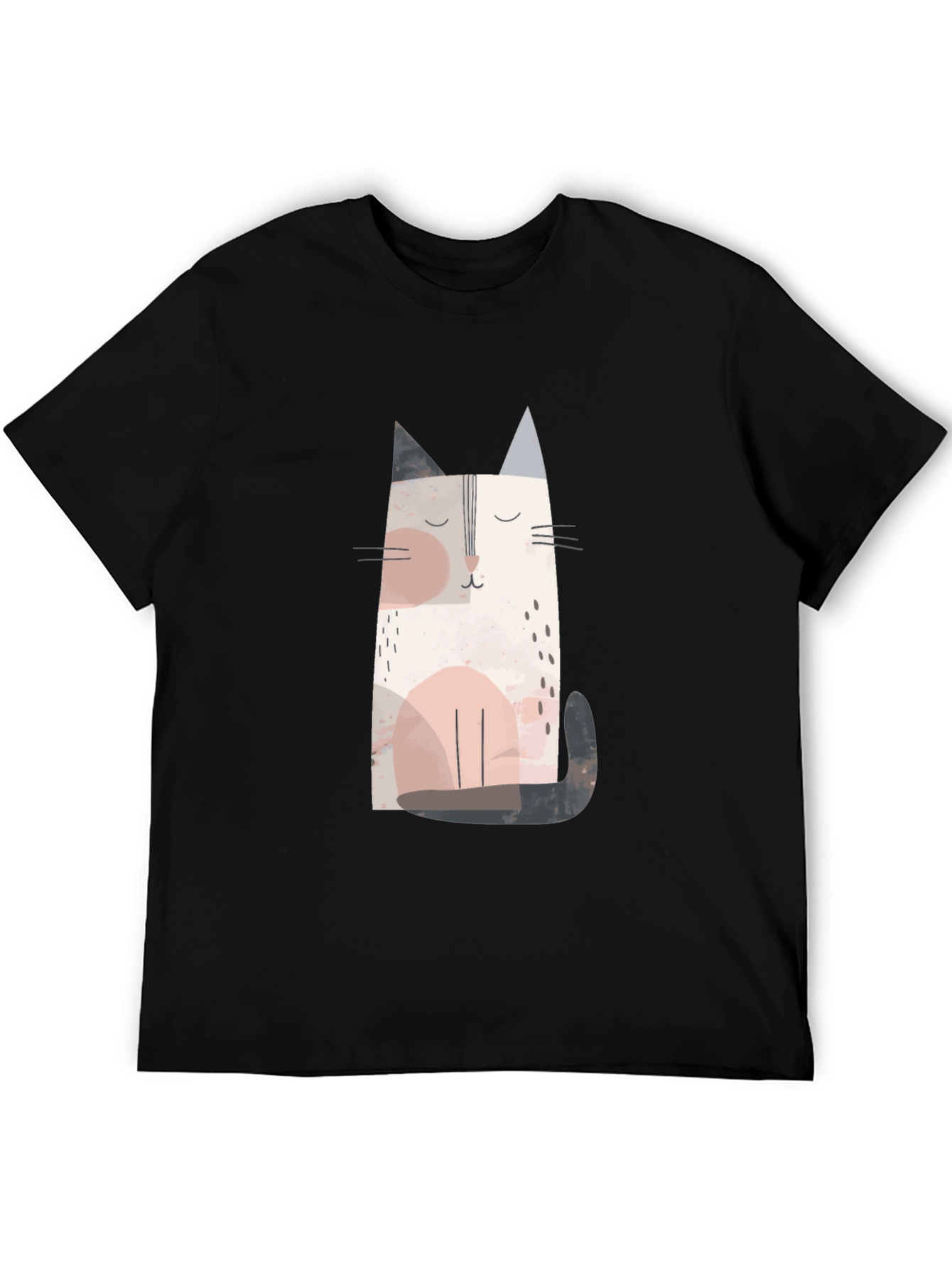 Cute Cat Graphic Tee - Unisex Black T-Shirt