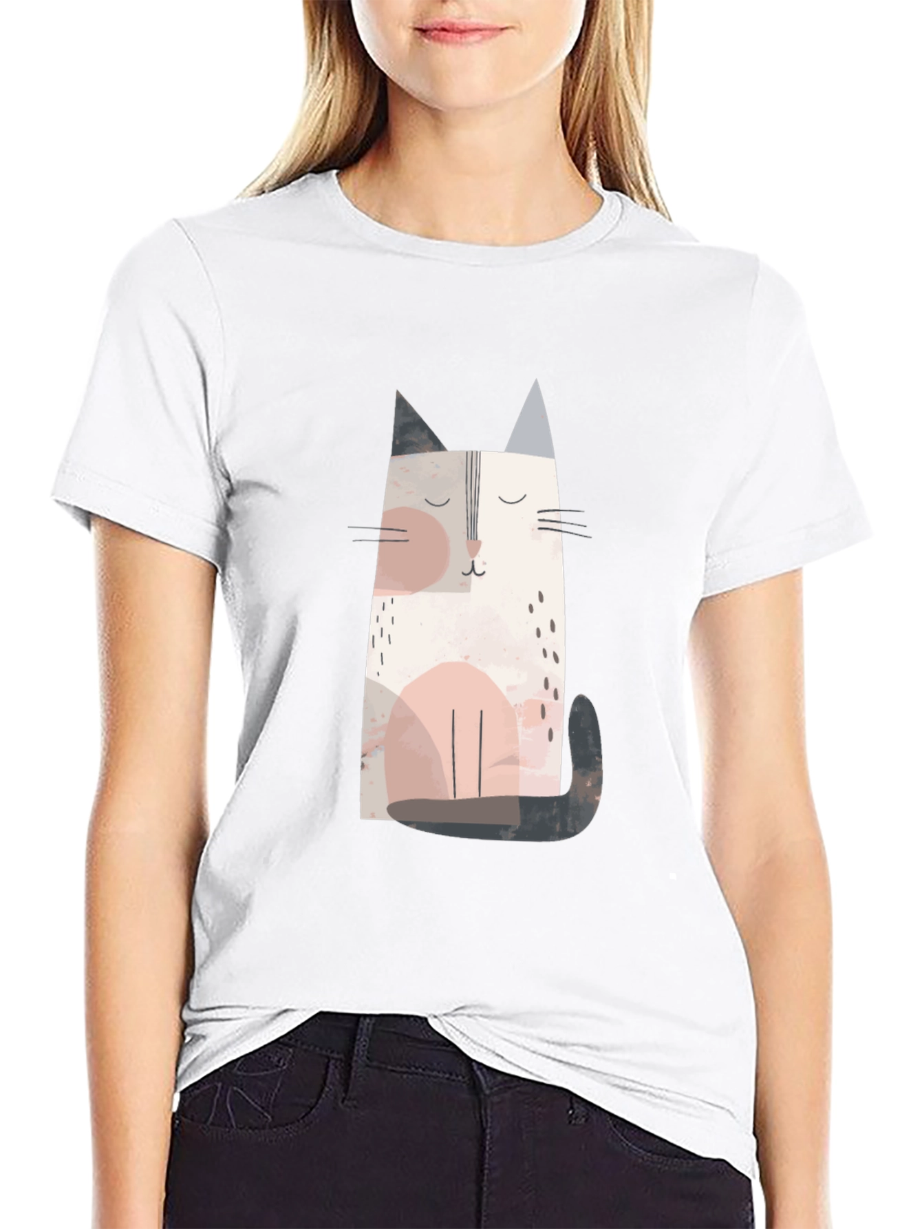 Cute Cat Graphic Tee - Unisex Black T-Shirt