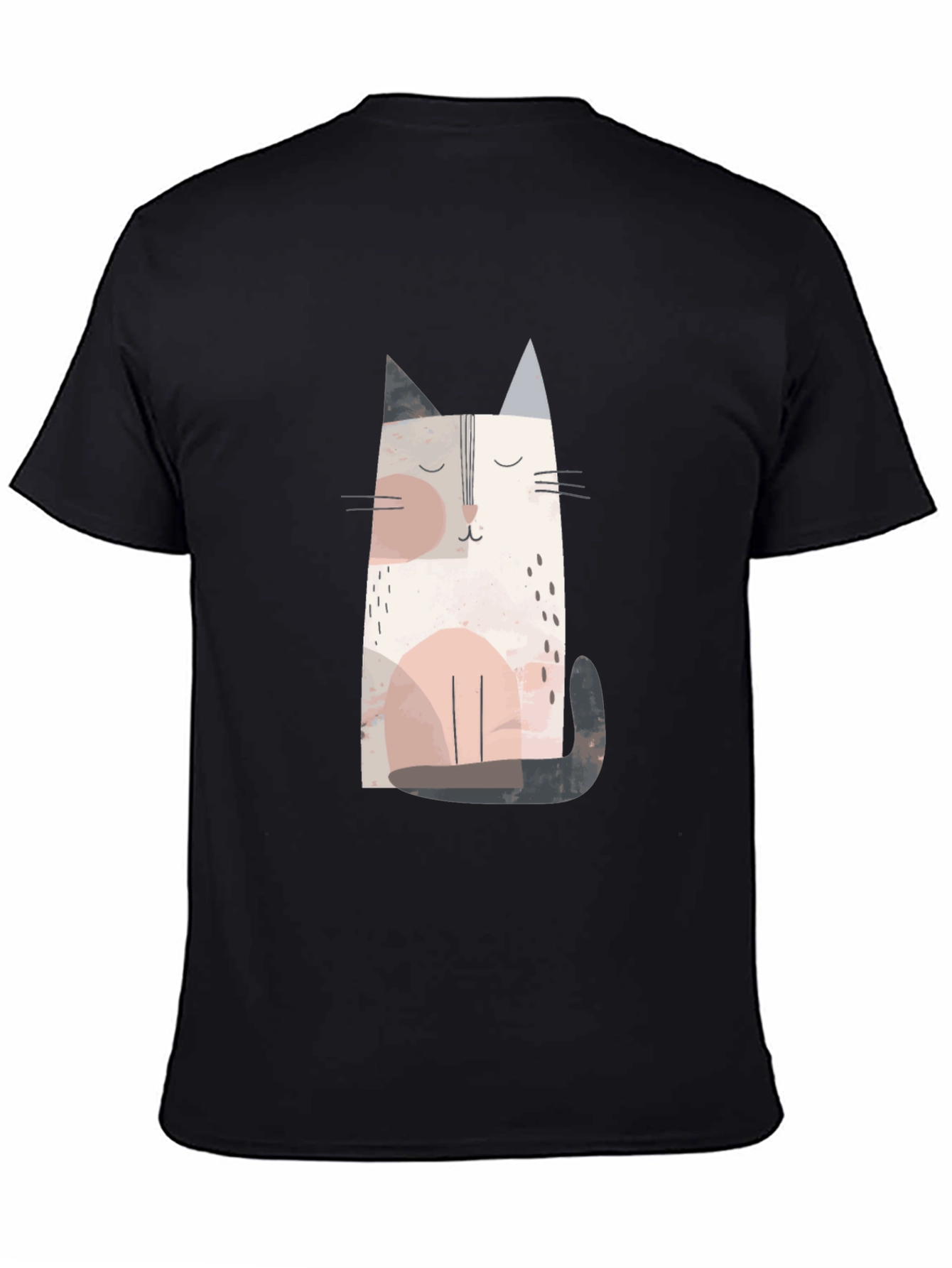 Cute Cat Graphic Tee - Unisex Black T-Shirt