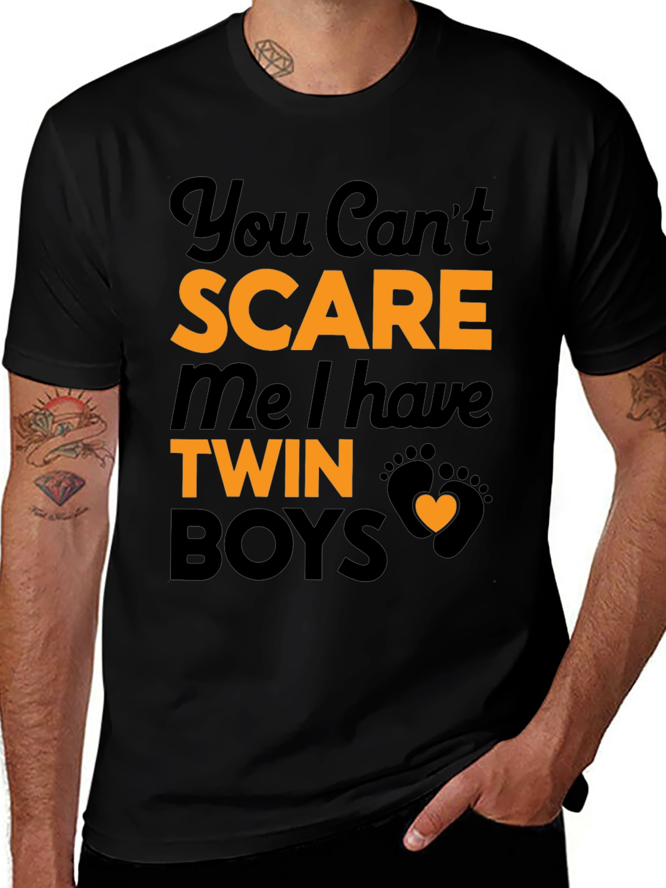 Twin Boys T-Shirt - You Cant Scare Me!