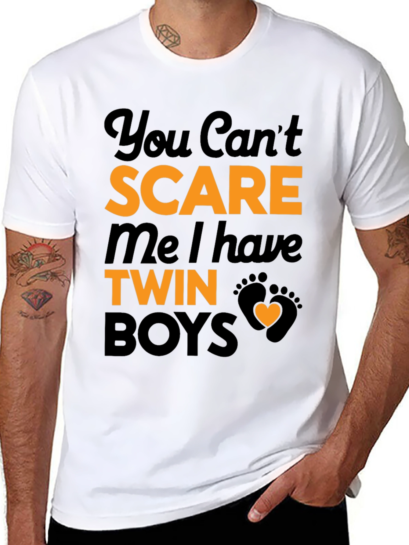 Twin Boys T-Shirt - You Cant Scare Me!