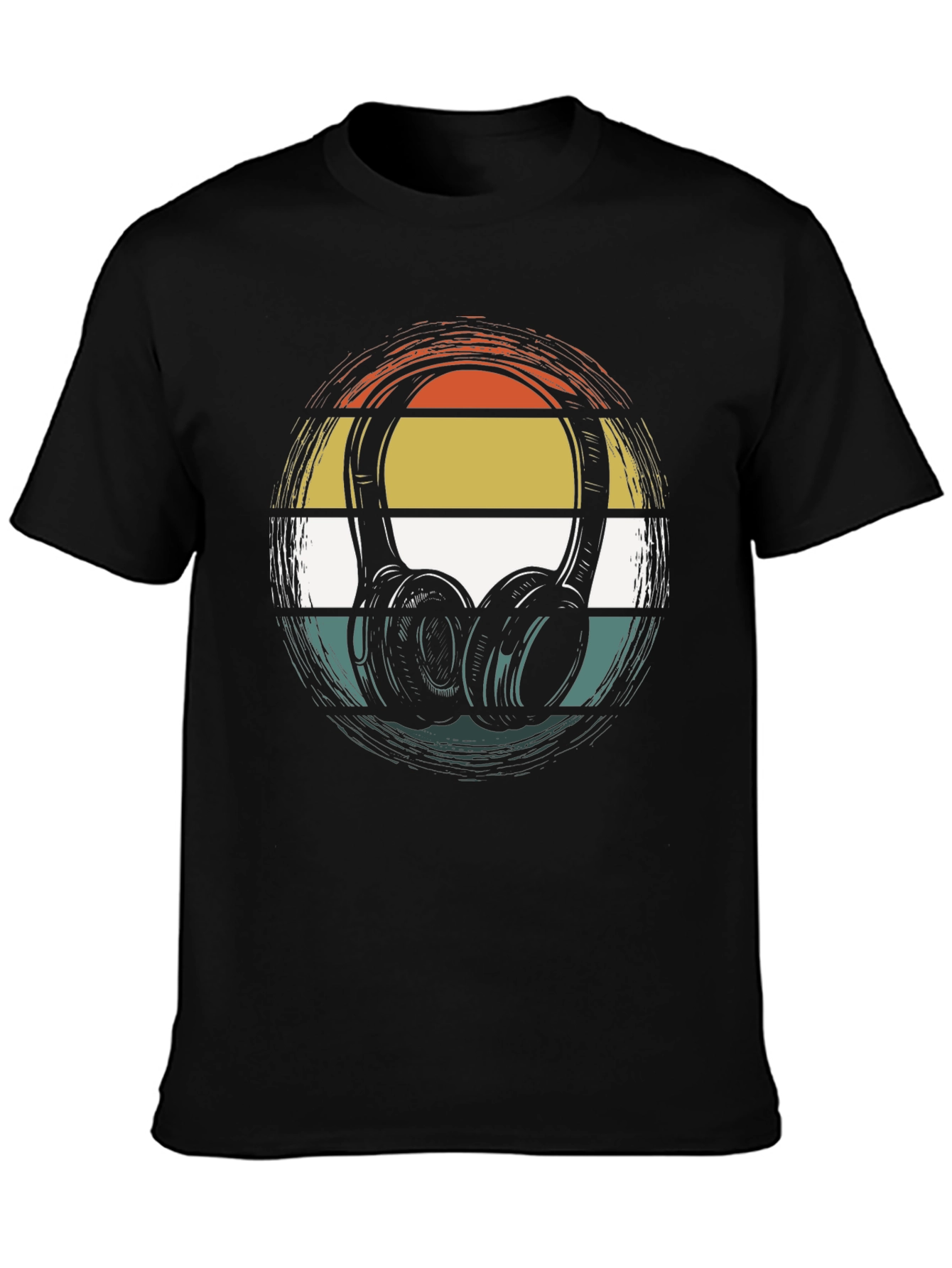 Retro Headphones Graphic Tee - Classic Style