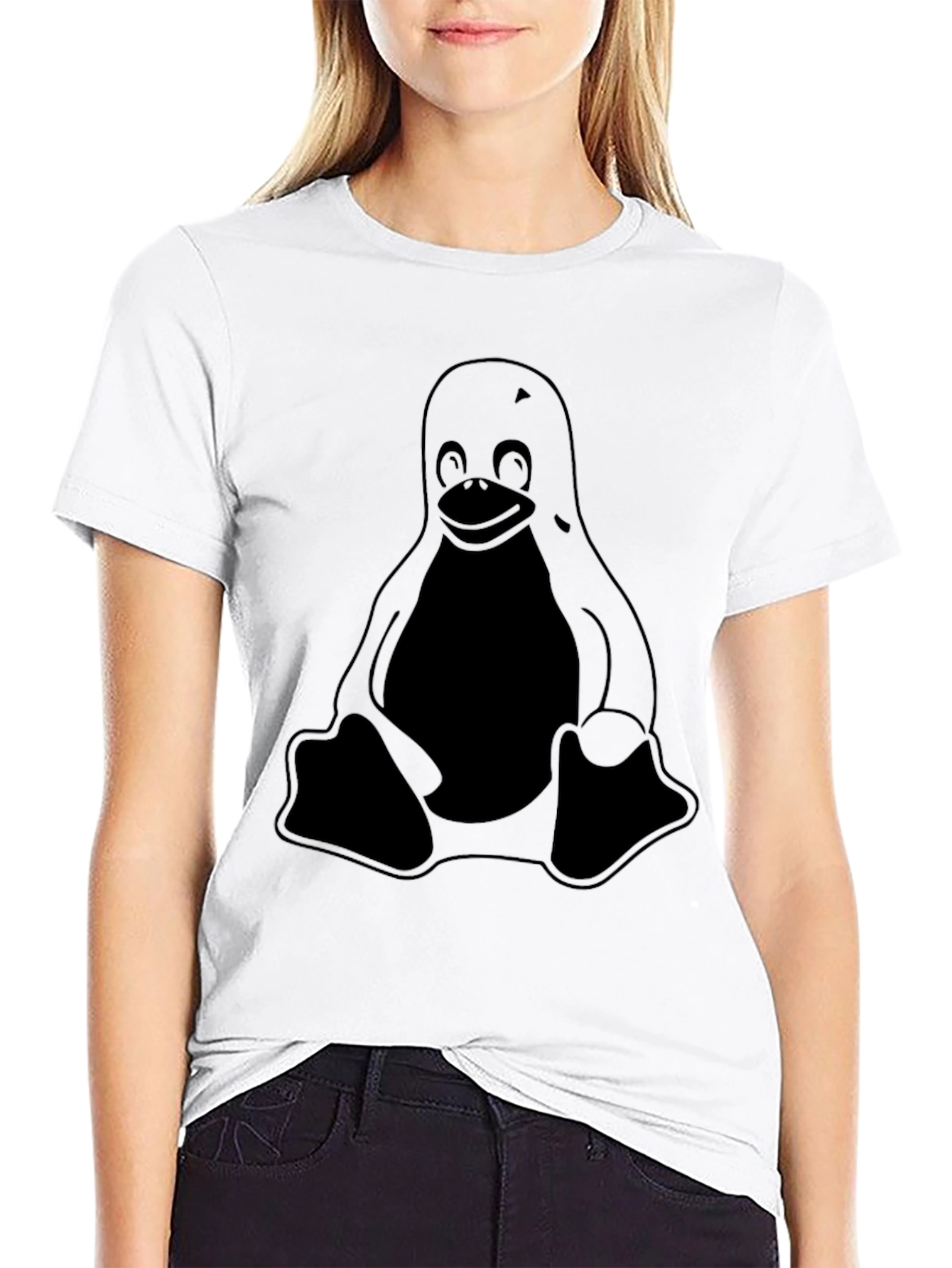 Linux Tux T-Shirt - Black Penguin Tee