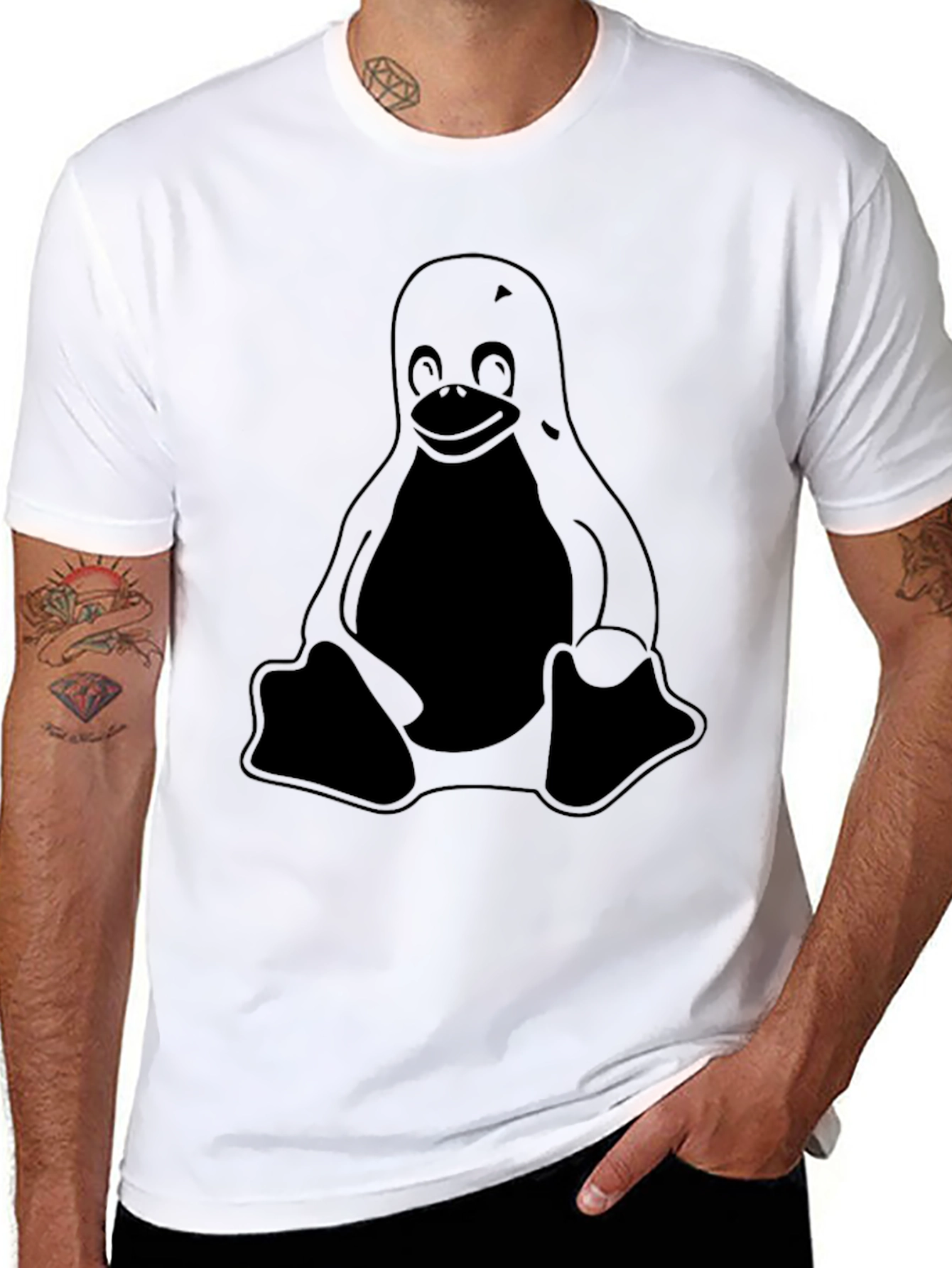 Linux Tux T-Shirt - Black Penguin Tee
