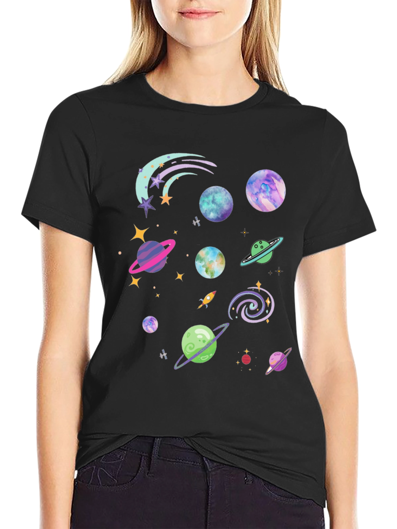 Cosmic Planets Graphic T-Shirt