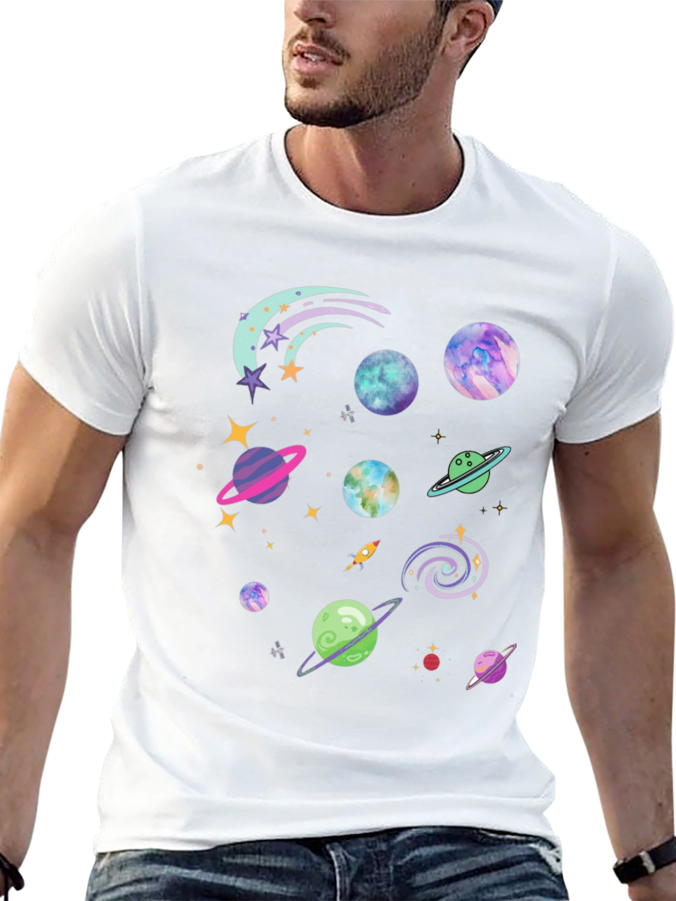 Cosmic Planets Graphic T-Shirt