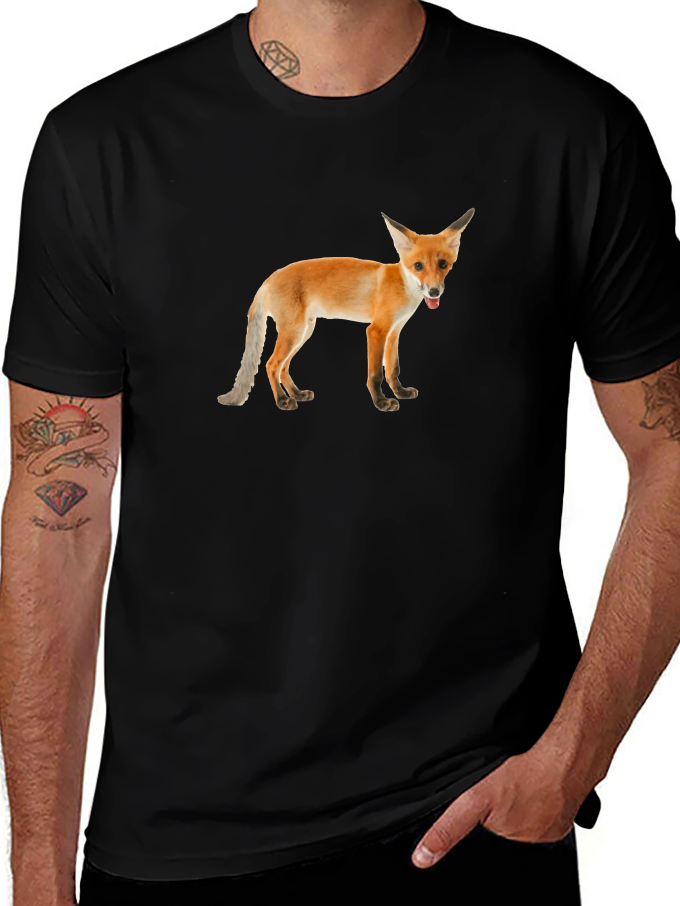 Fox Graphic Tee -  Unisex Black T-Shirt