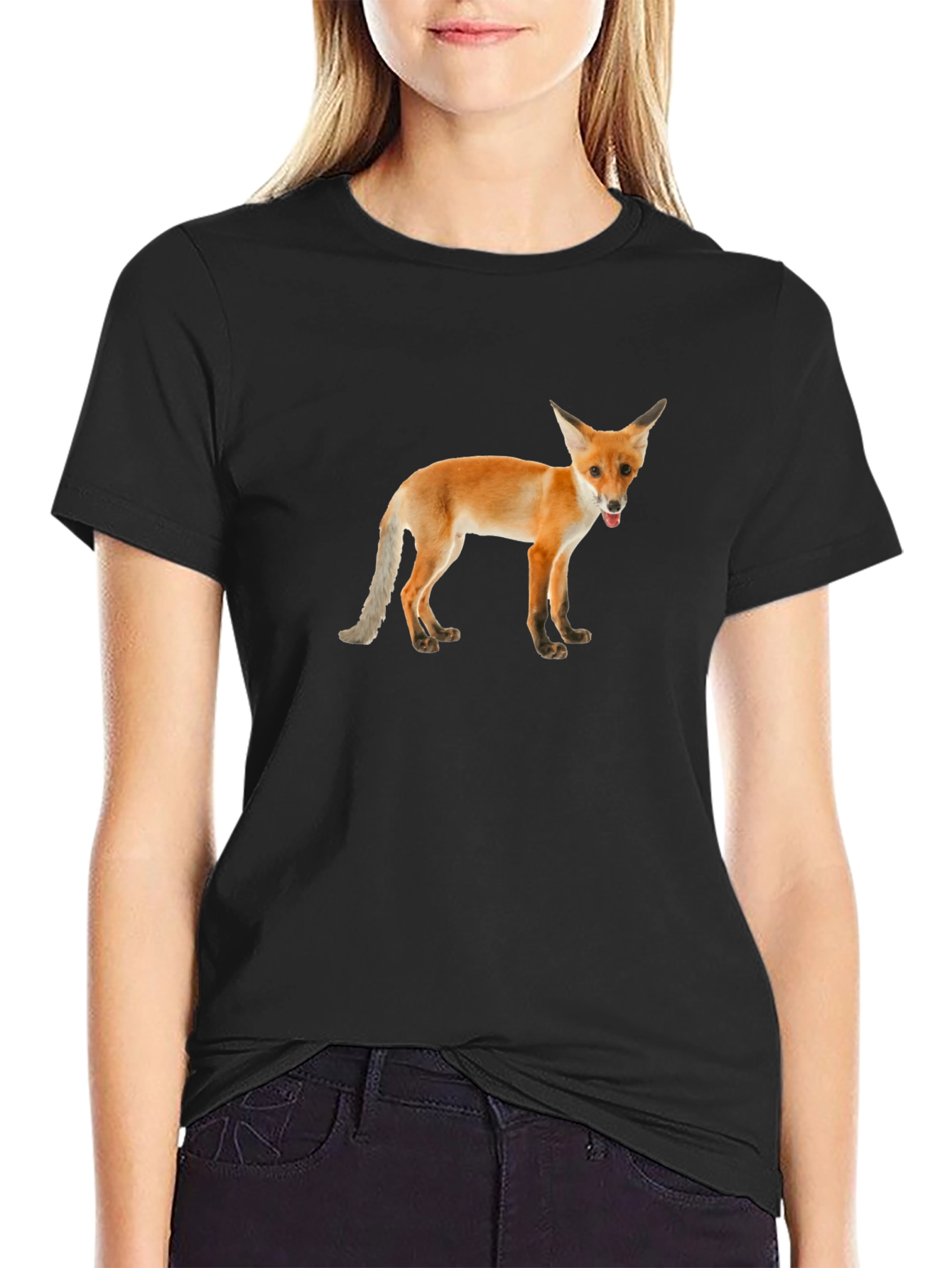Fox Graphic Tee -  Unisex Black T-Shirt
