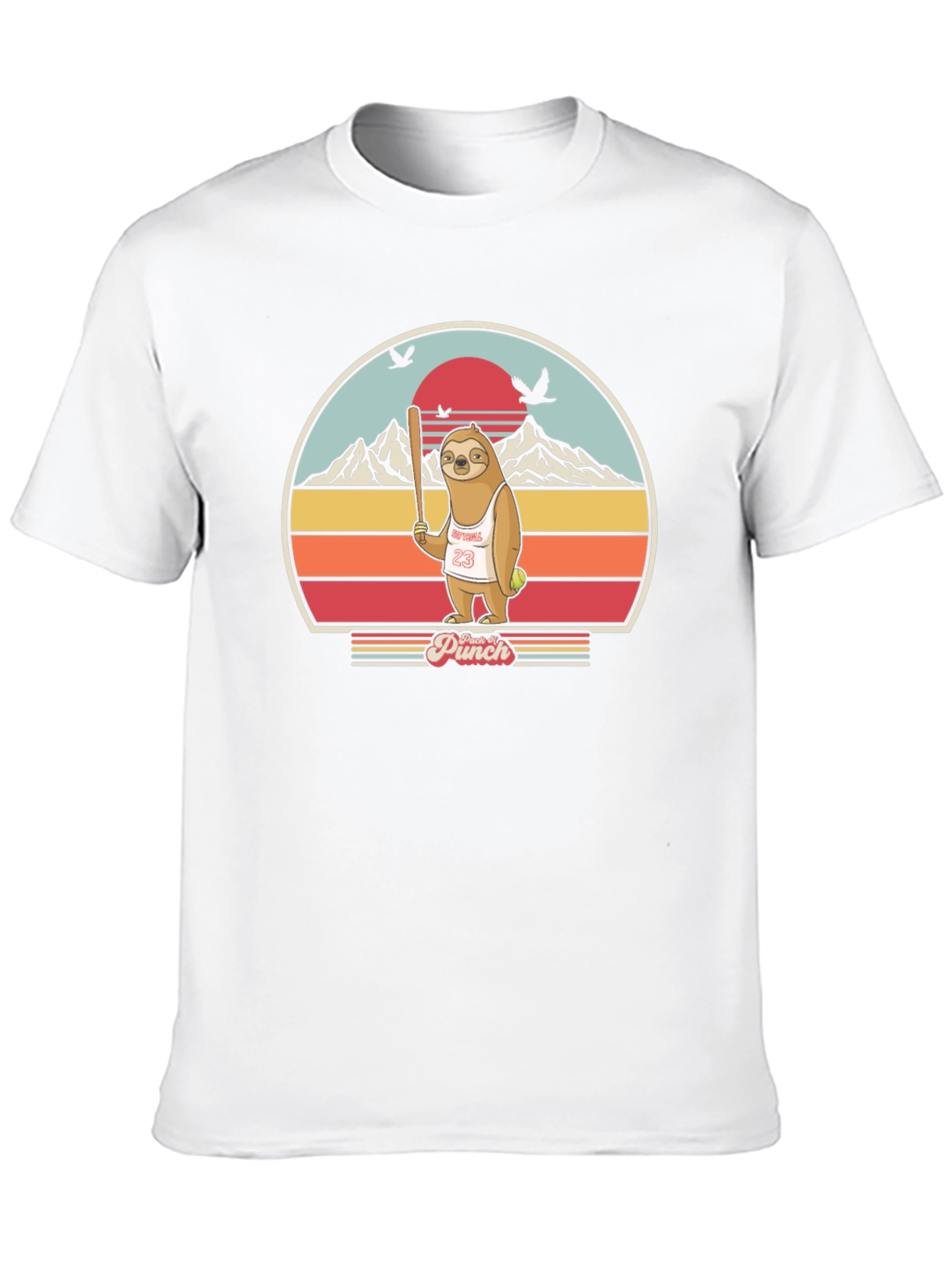 Sloth Baseball T-Shirt Funny Punch Design