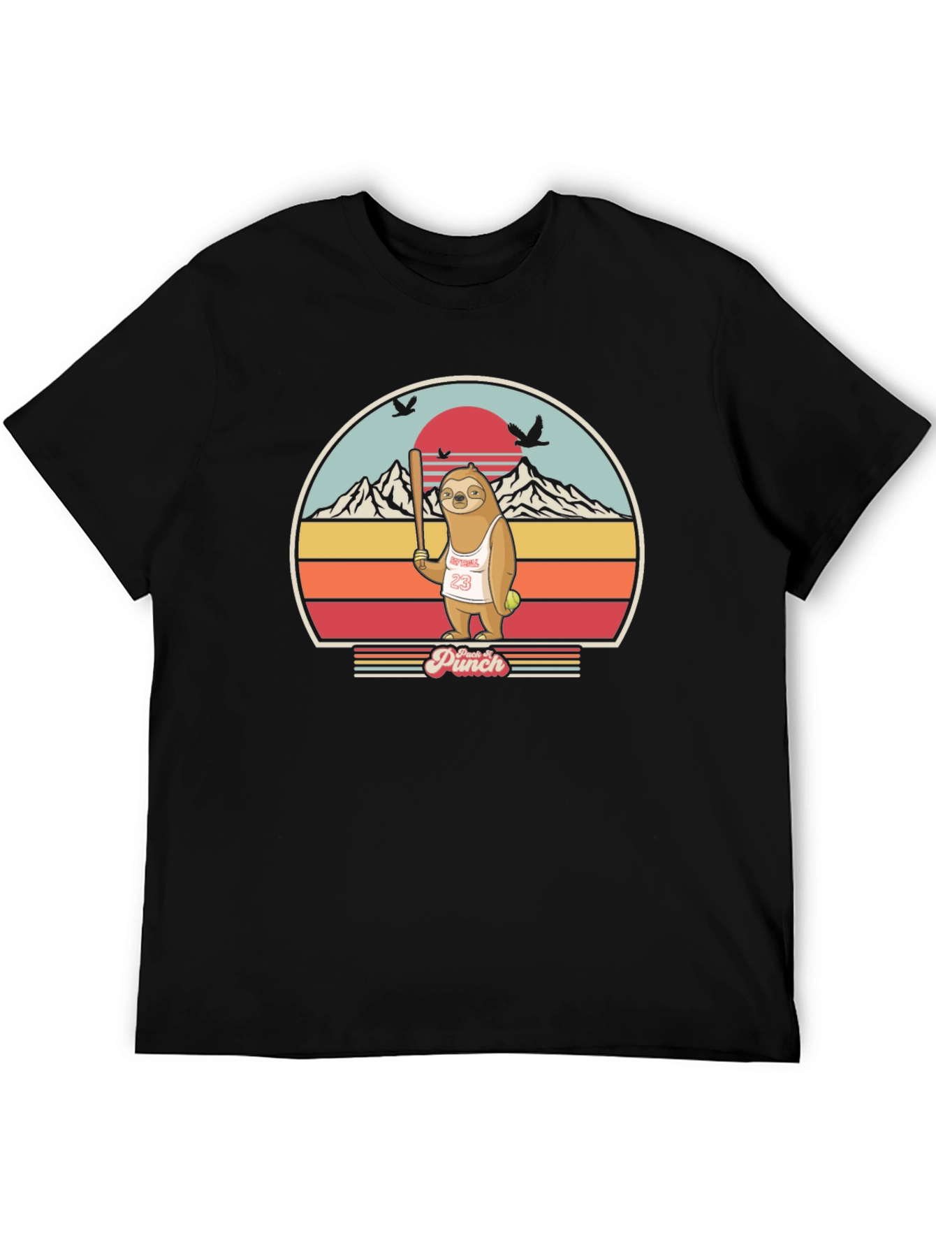 Sloth Baseball T-Shirt Funny Punch Design