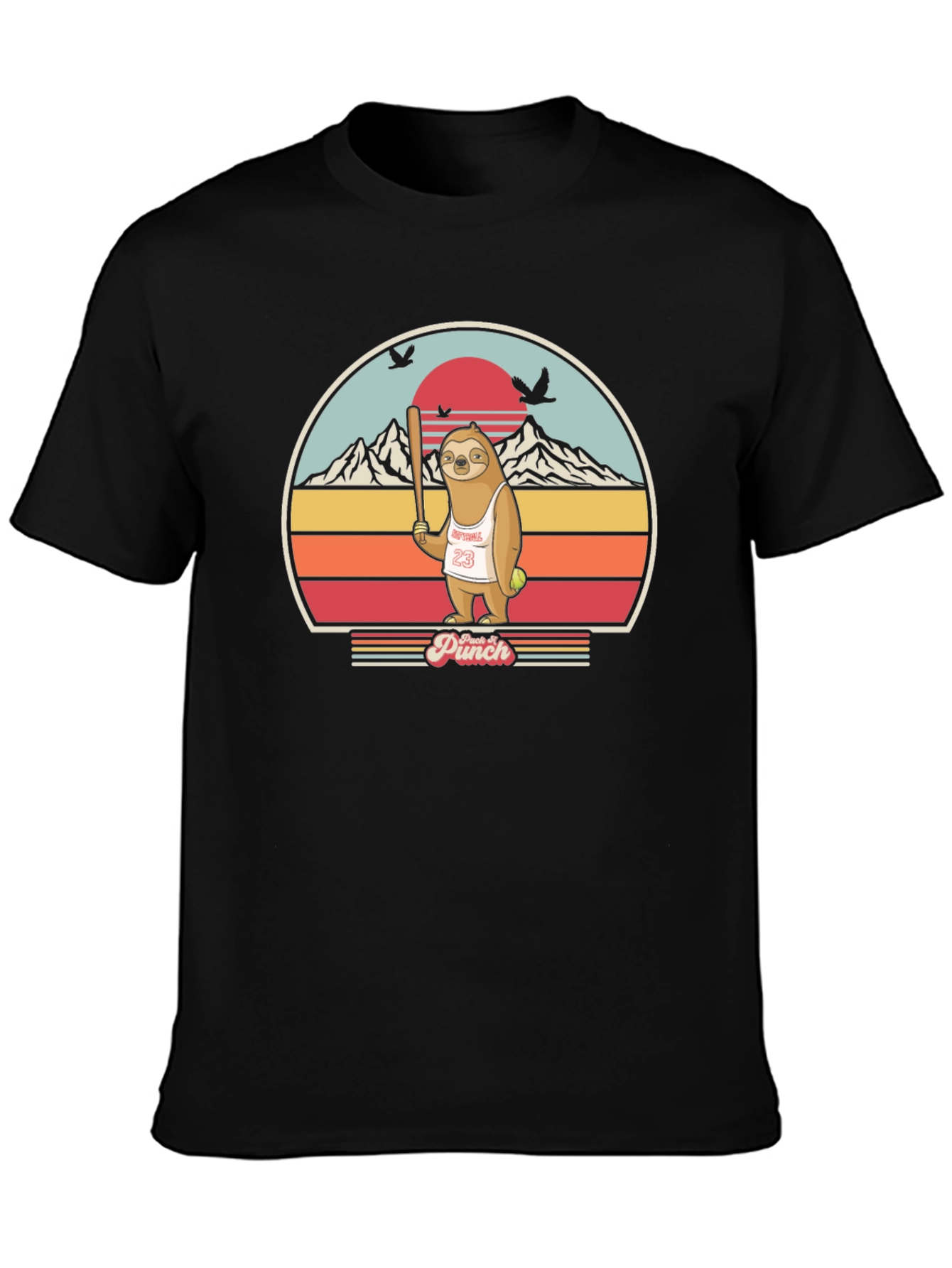 Sloth Baseball T-Shirt Funny Punch Design