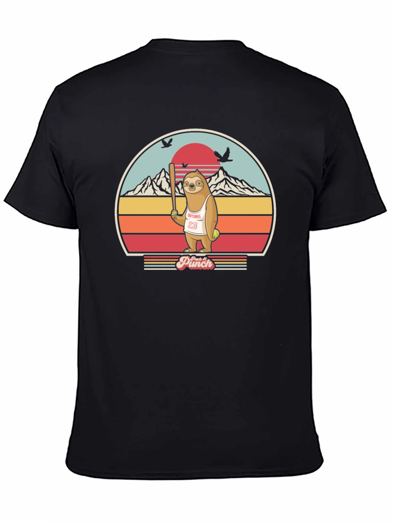 Sloth Baseball T-Shirt Funny Punch Design