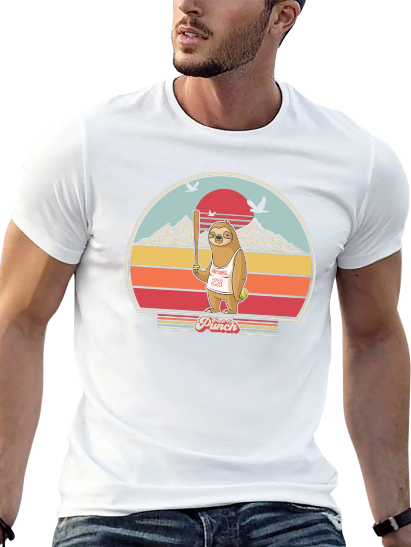 Sloth Baseball T-Shirt Funny Punch Design