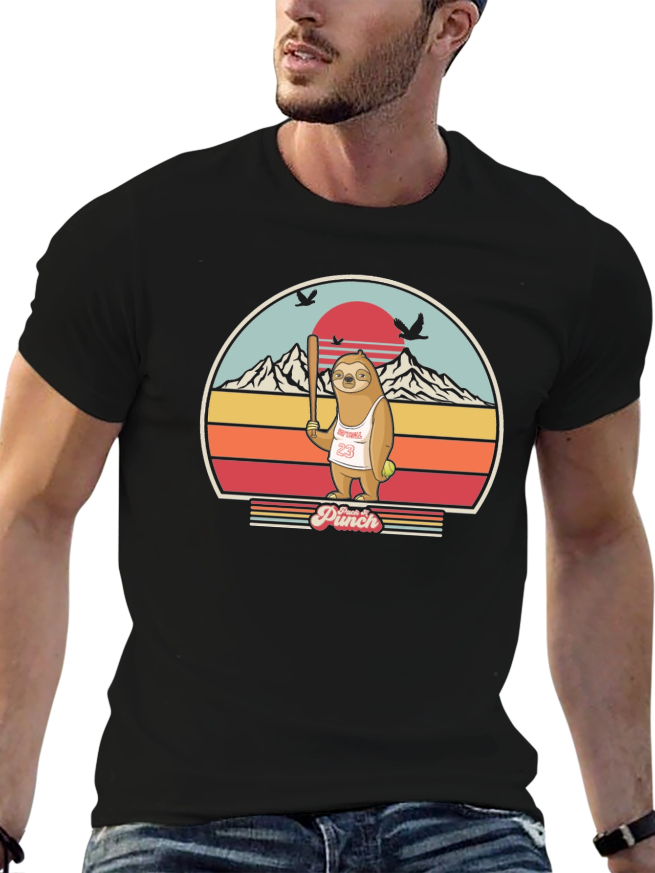 Sloth Baseball T-Shirt Funny Punch Design