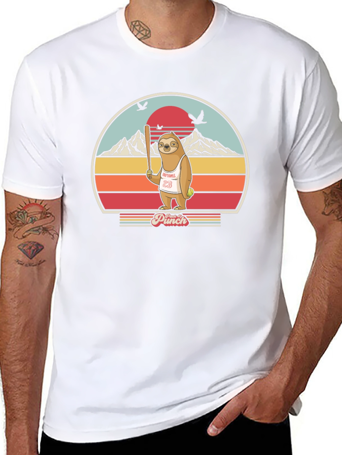 Sloth Baseball T-Shirt Funny Punch Design